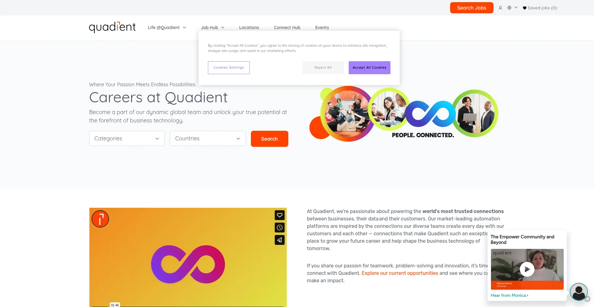 Website screenshot of Careers.quadient.com