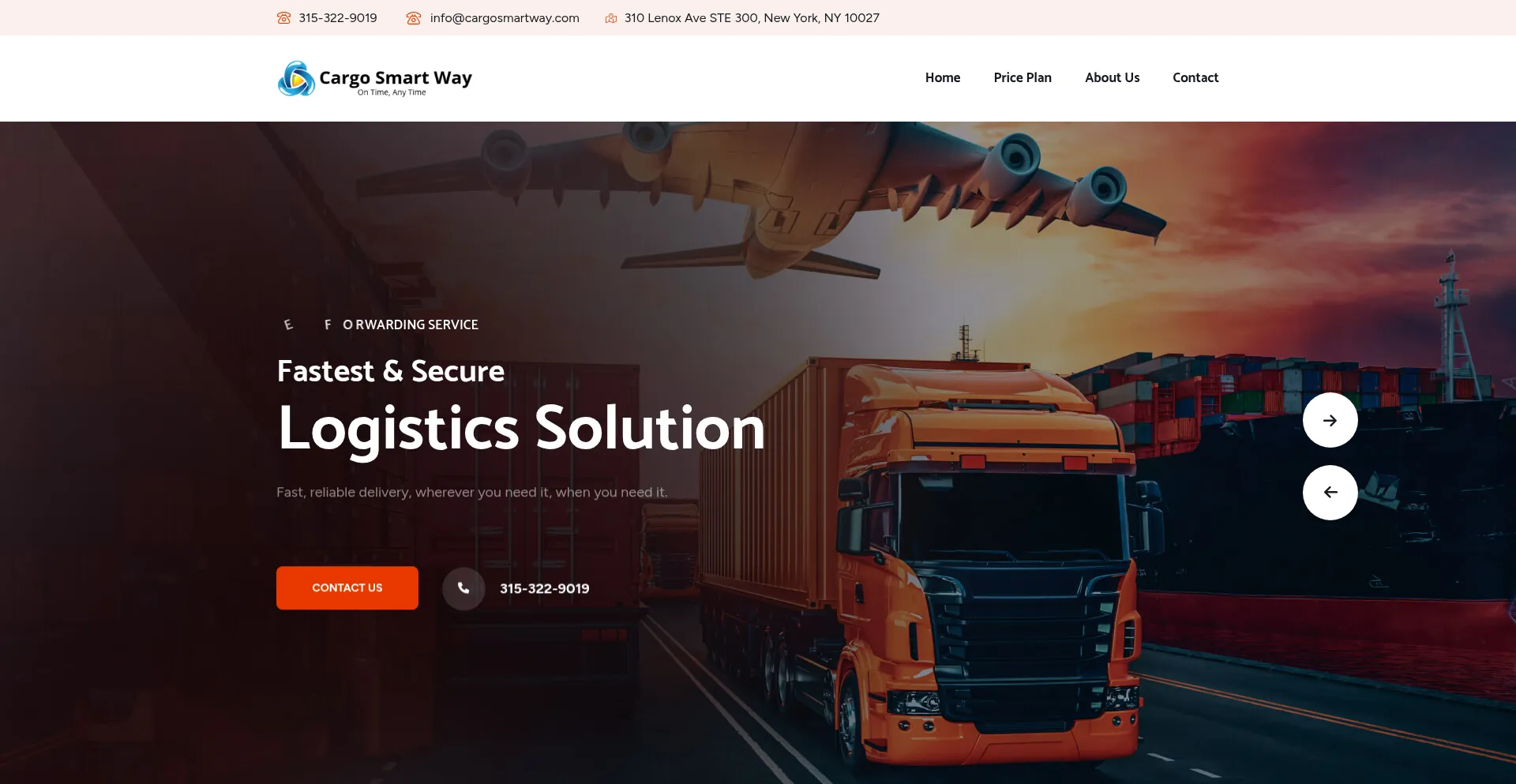 Website screenshot of Cargosmartway.com