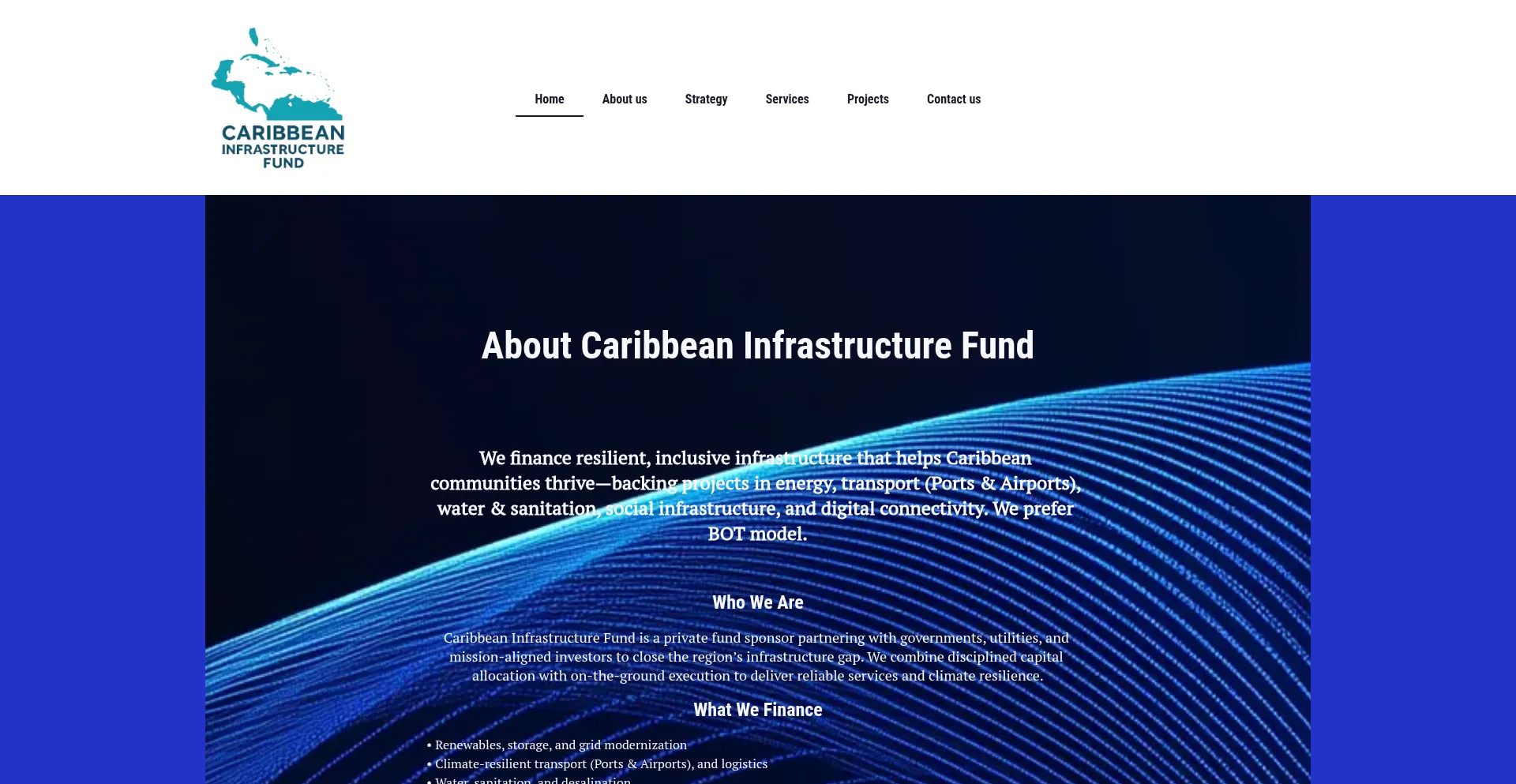 Website screenshot of Caribbeaninfrastructurefund.com