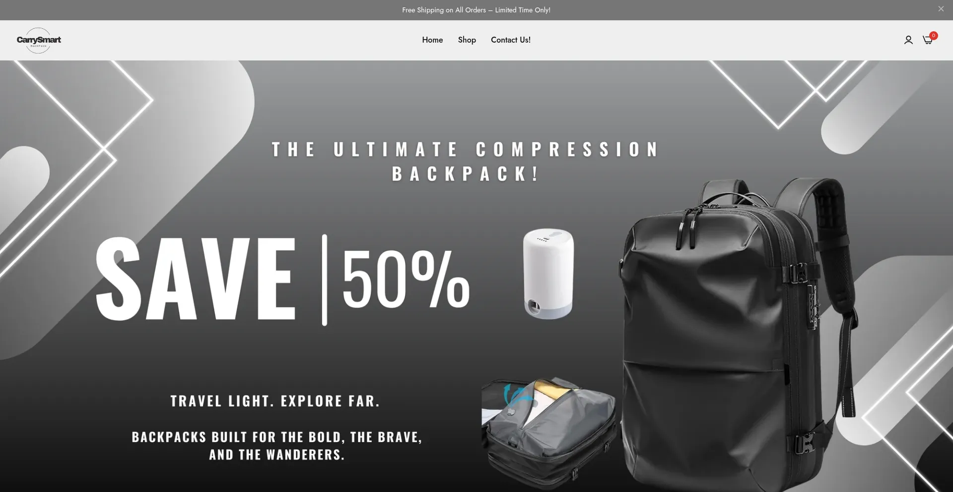 Website screenshot of Carrysmart.shop