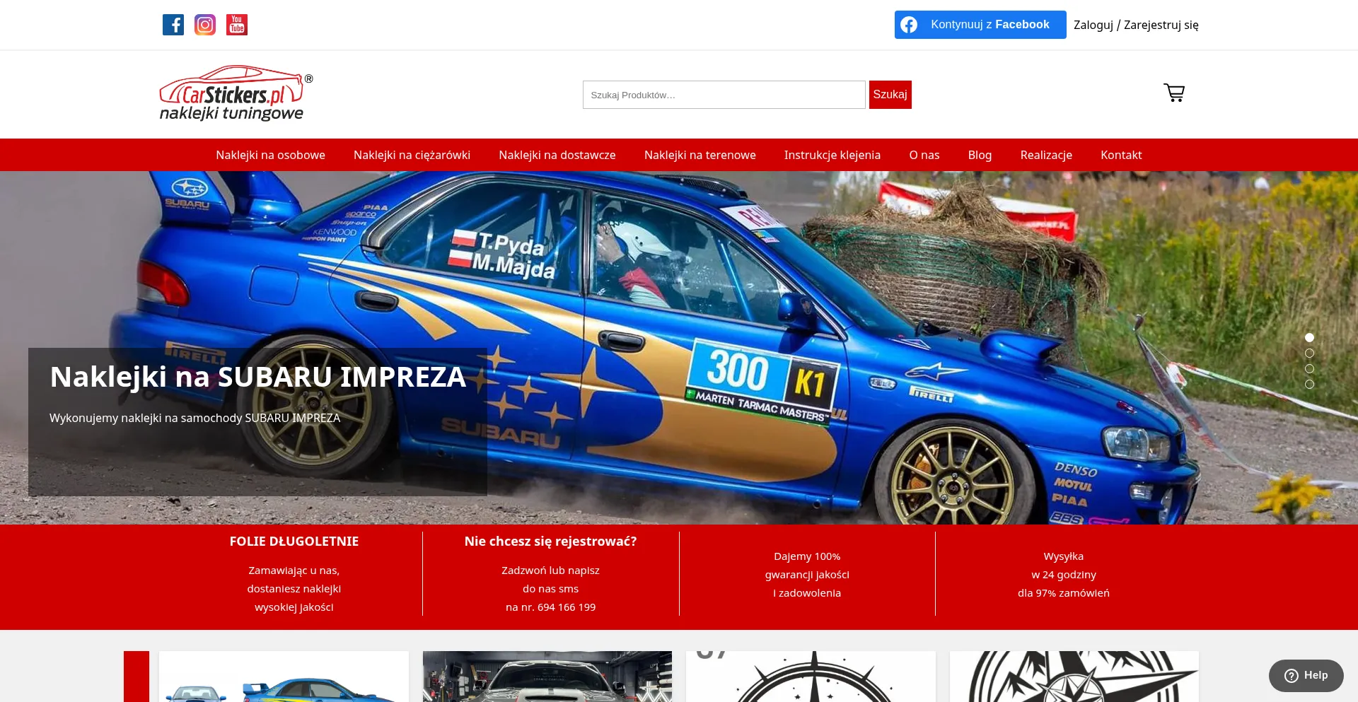 Website screenshot of Carstickers.pl
