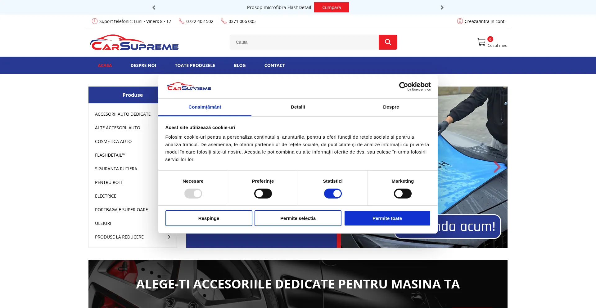 Website screenshot of Carsupreme.ro