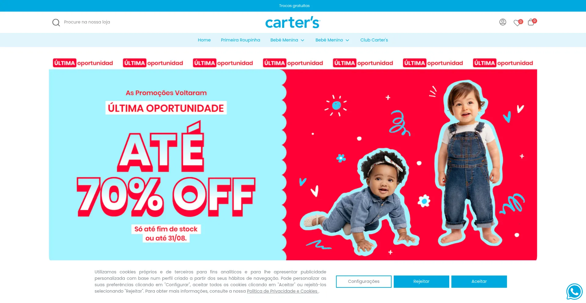 Website screenshot of Carters.pt