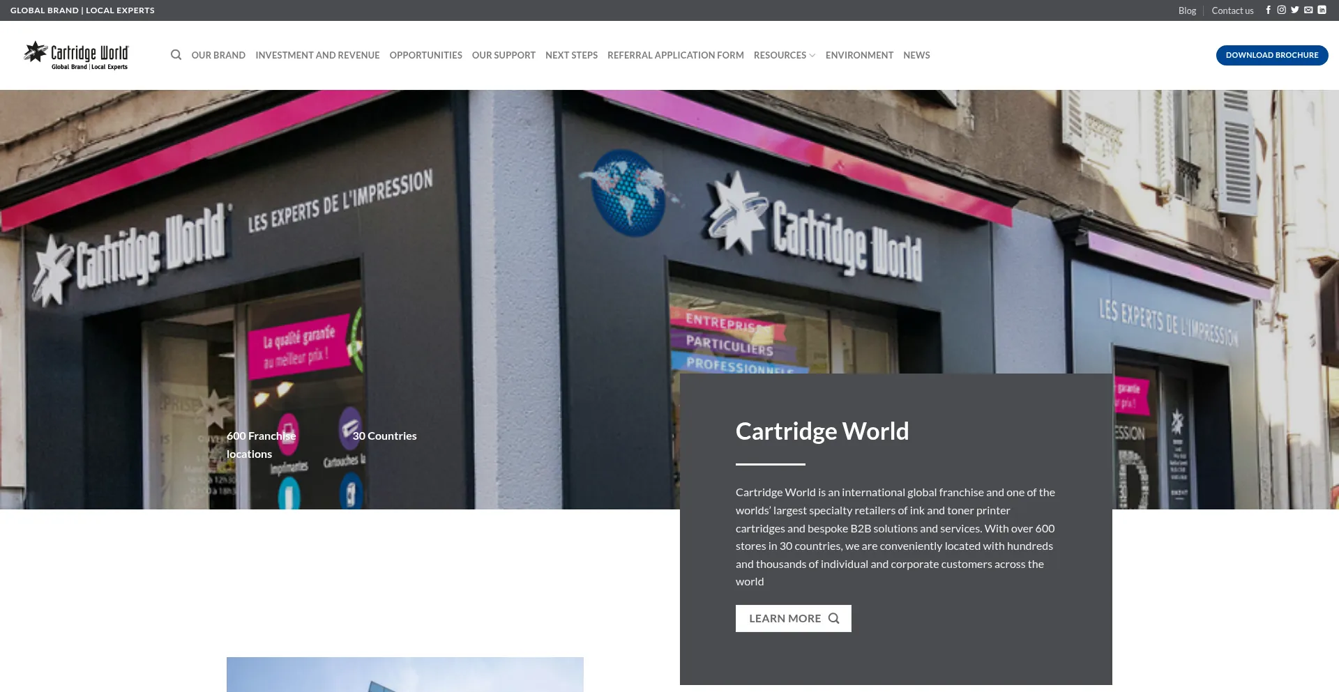 Website screenshot of Cartridgeworld.com