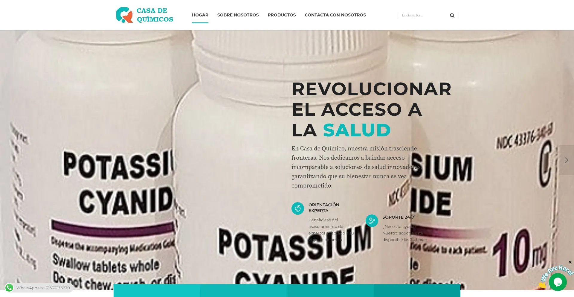 Website screenshot of Casadequimicos.com