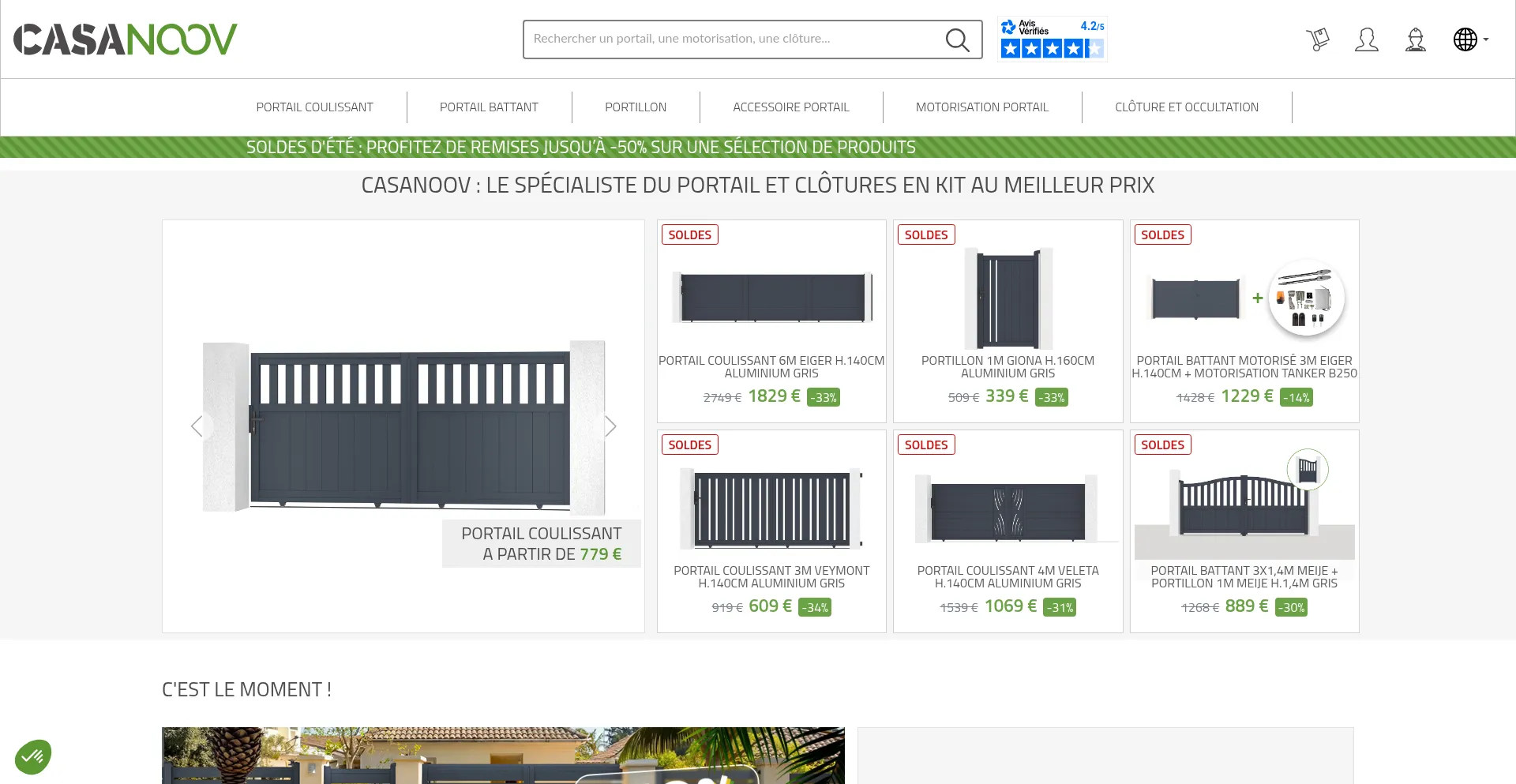 Website screenshot of Casanoov.be