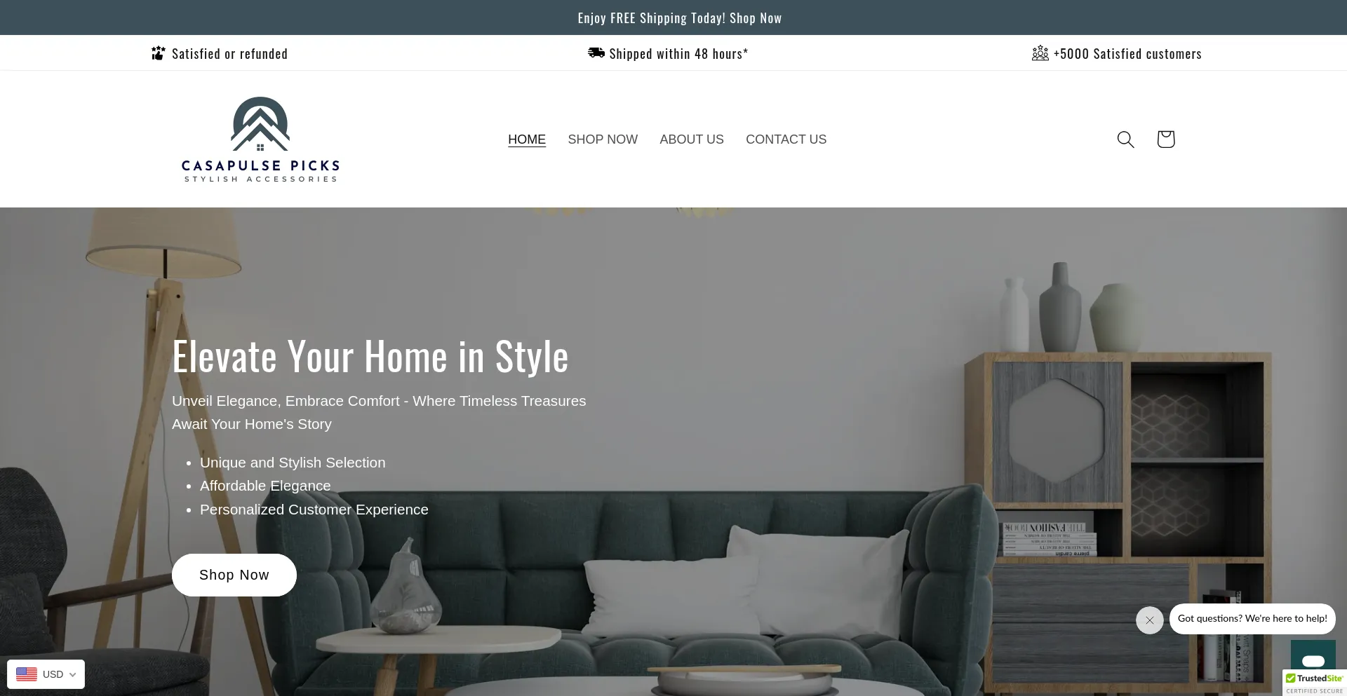 Website screenshot of Casapulsepicks.com