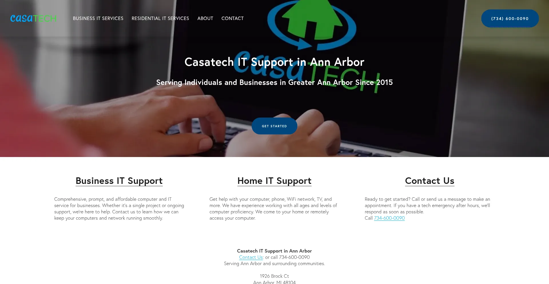 Website screenshot of Casatech.com