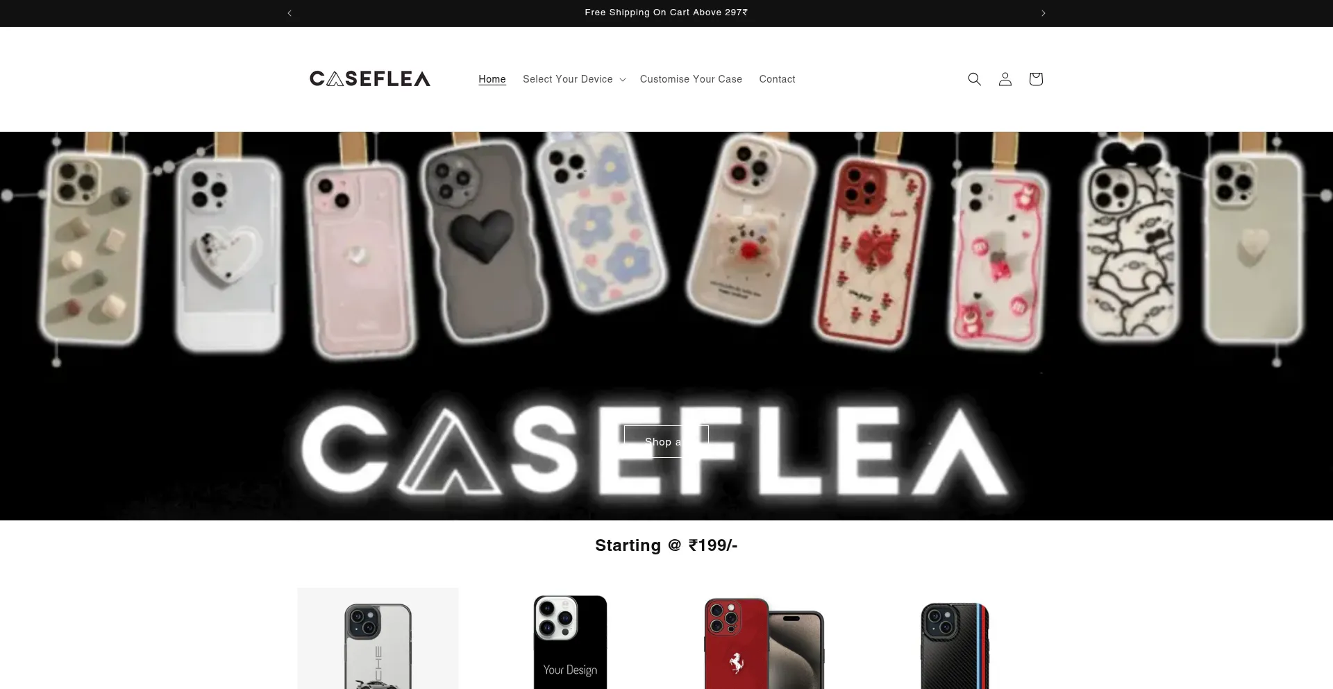 Website screenshot of Caseflea.com