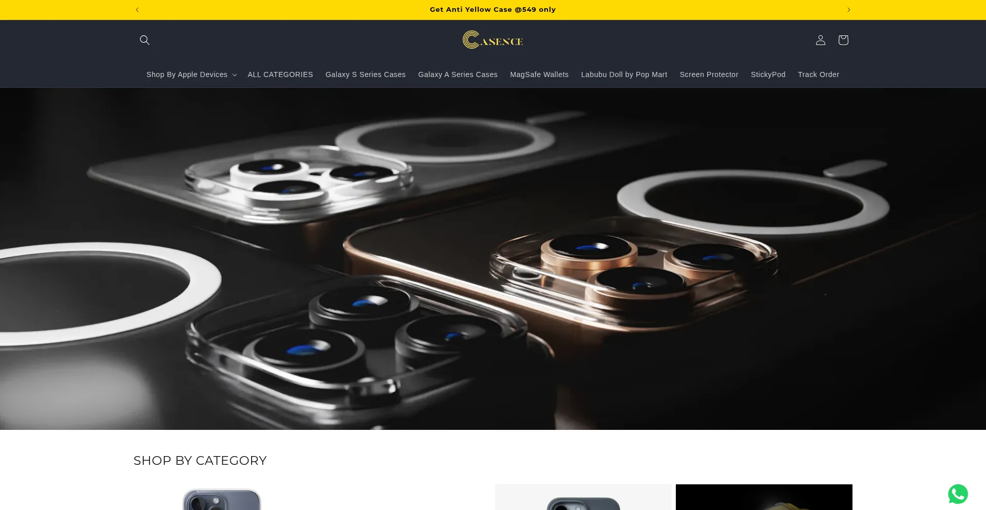 Website screenshot of Casence.in