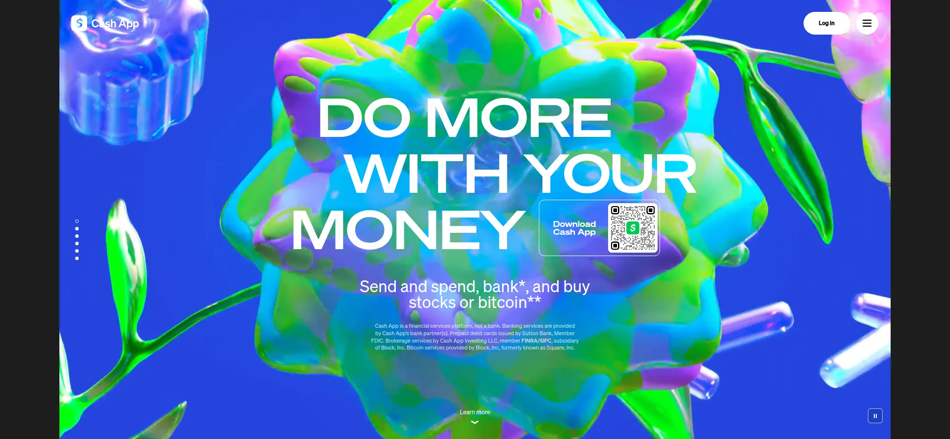 Website screenshot of Cash.app