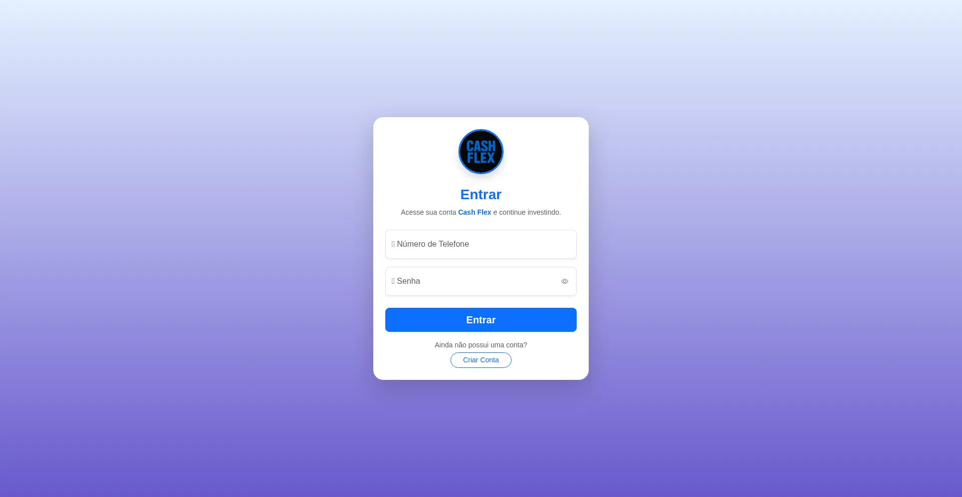 Website screenshot of Cashflex-app.up.railway.app