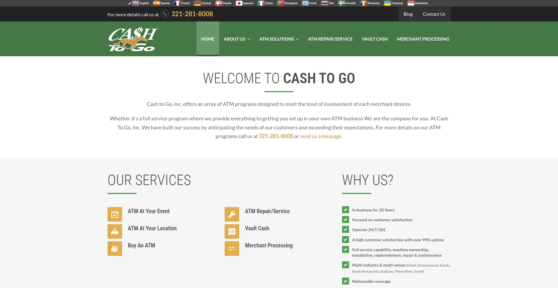 Website screenshot of Cashtogo.com