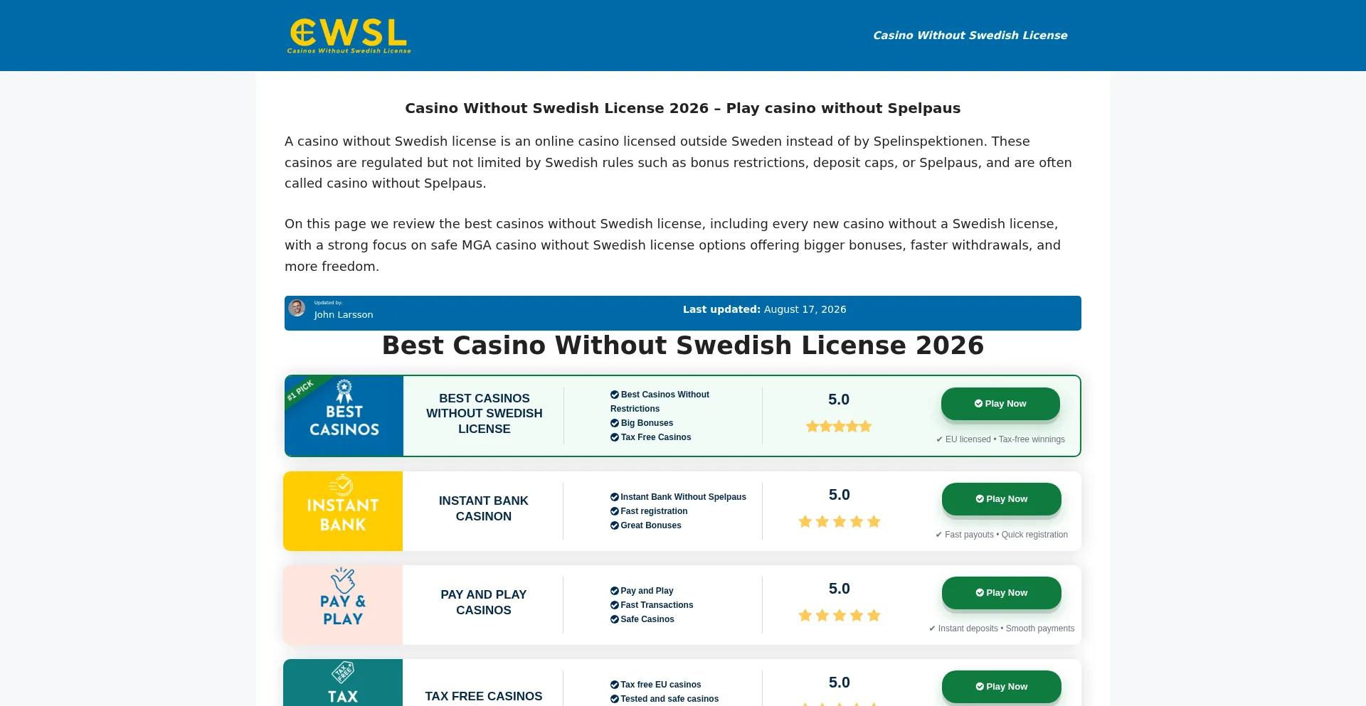 Casino-without-swedish-license.se