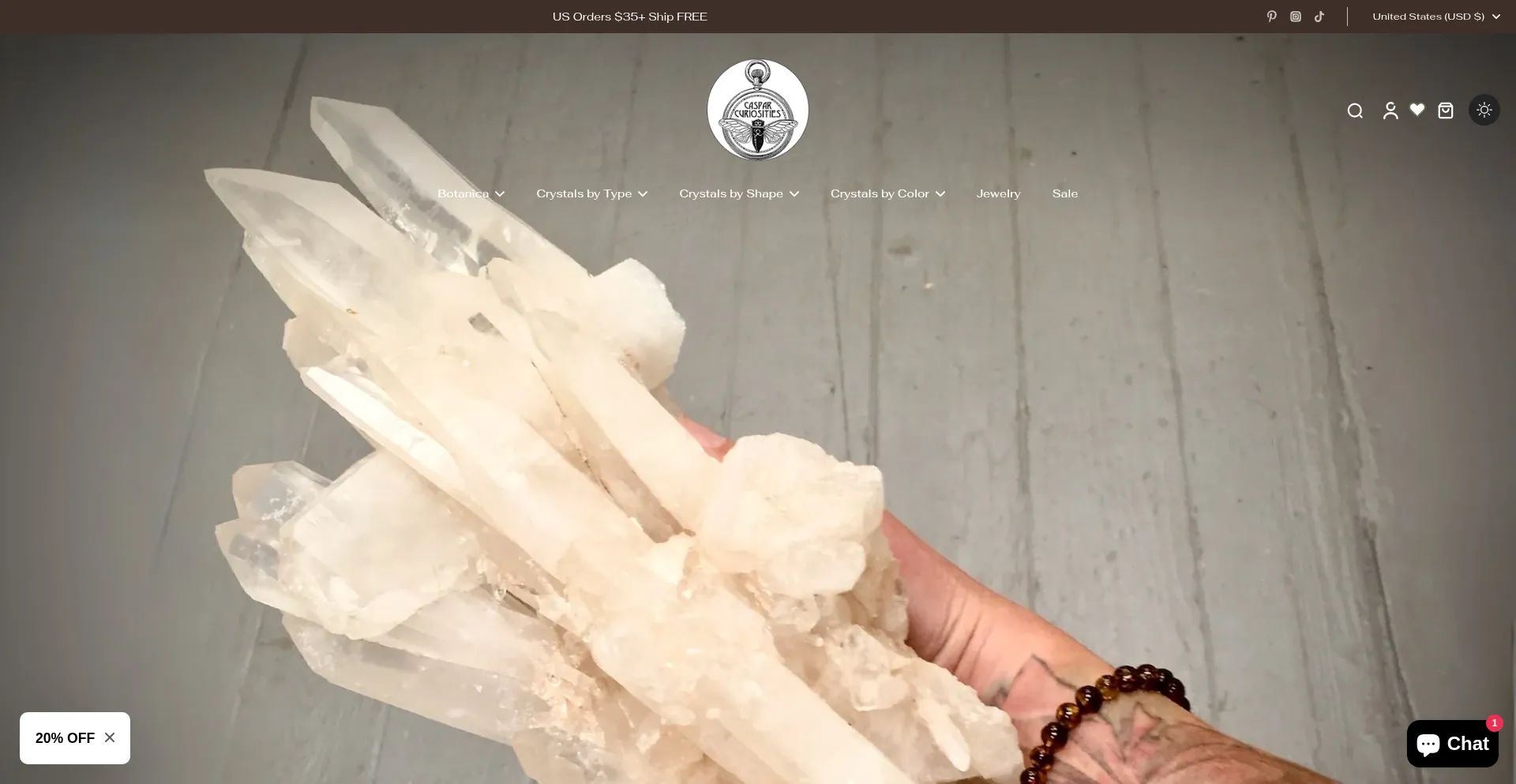 Website screenshot of Casparcuriosities.com