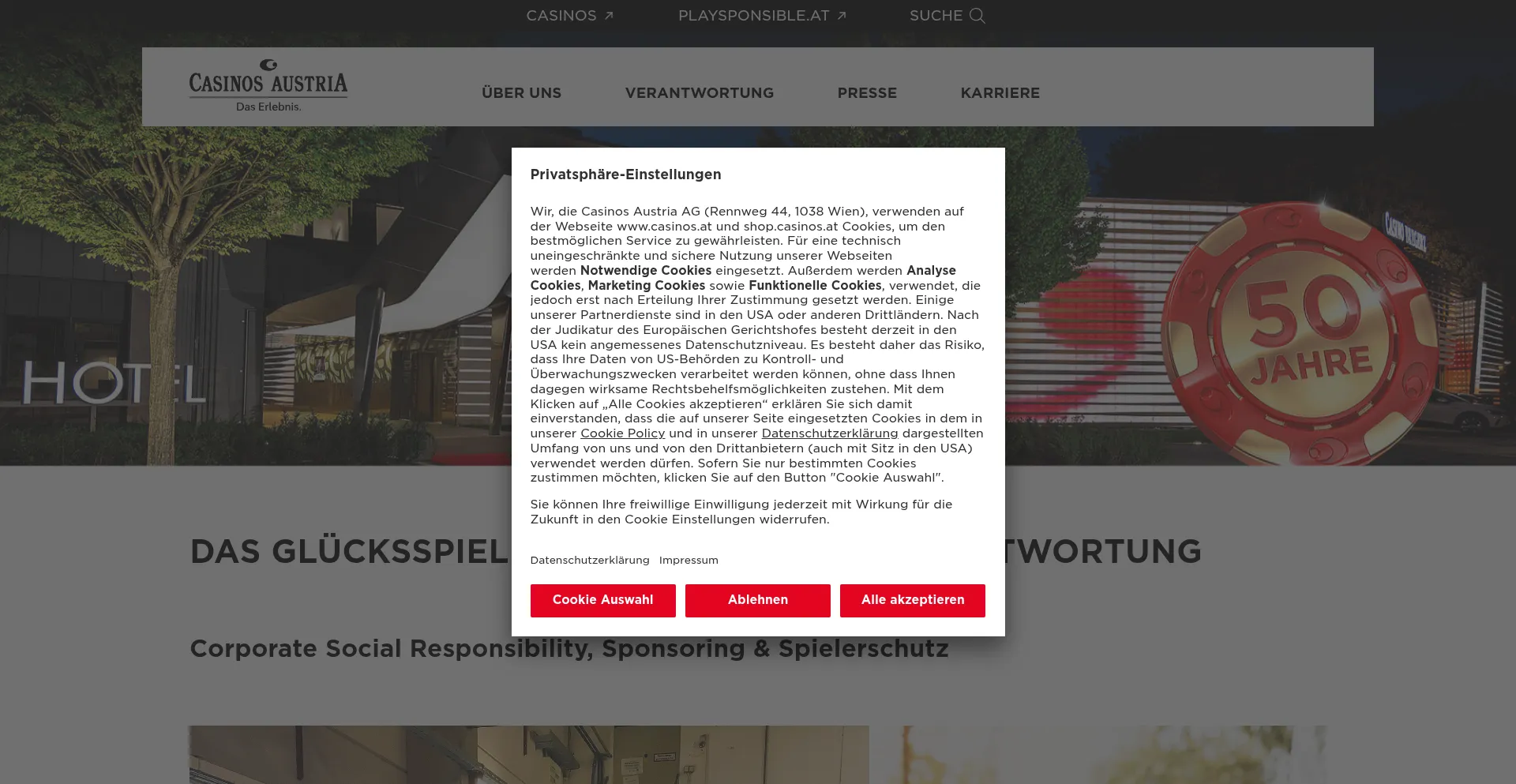 Website screenshot of Cast.at