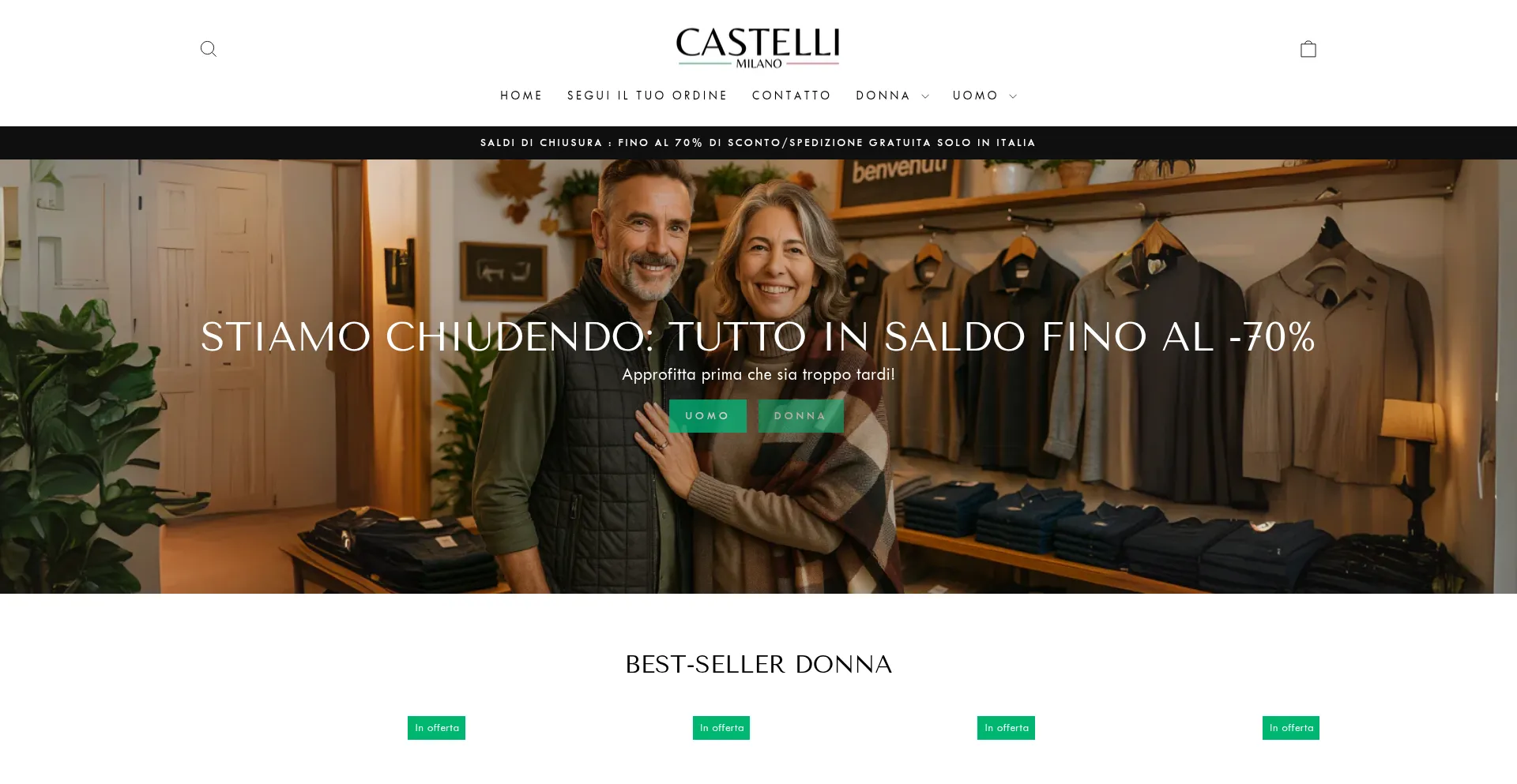 Website screenshot of Castelli-milano.it