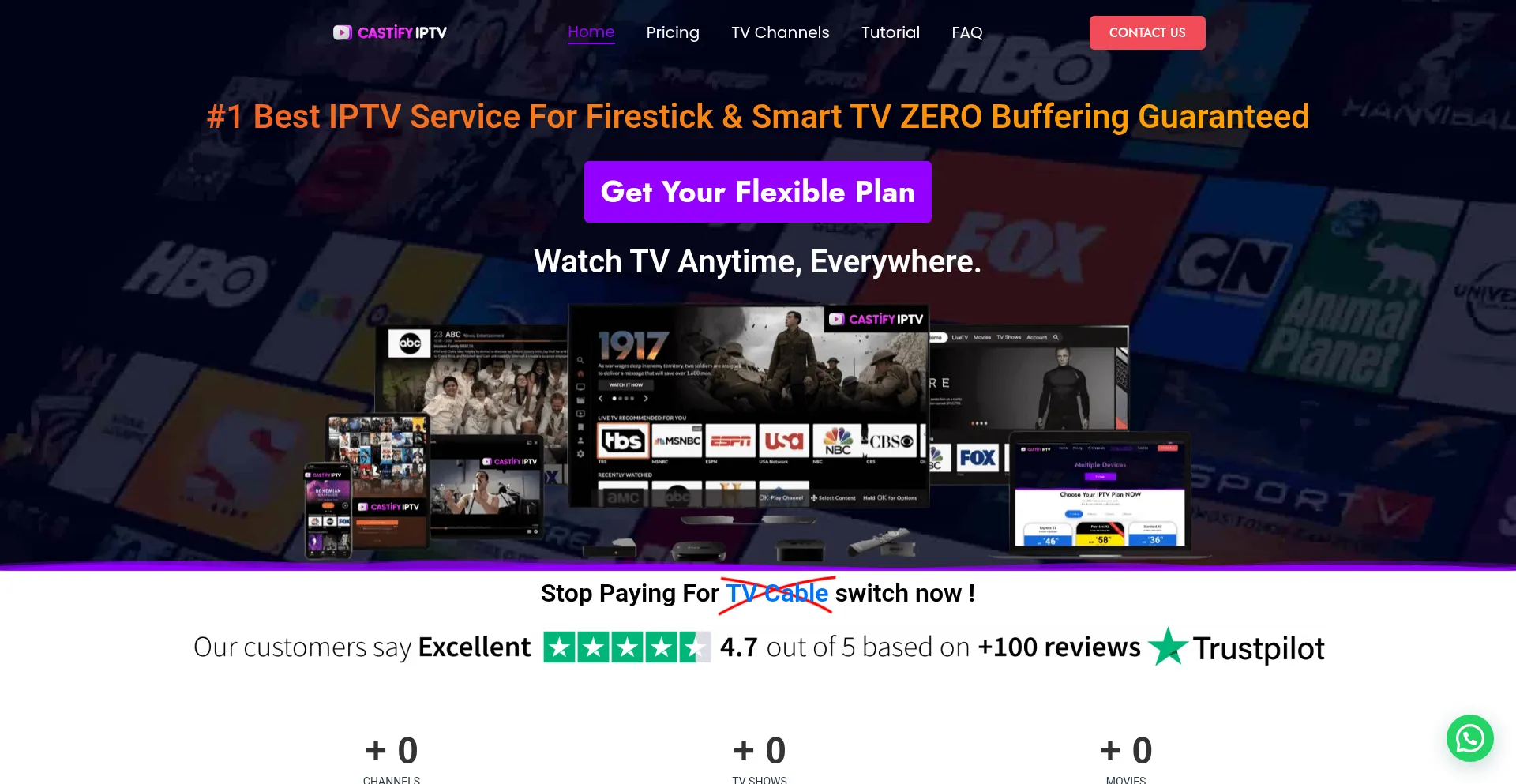 Website screenshot of Castifyiptv.com