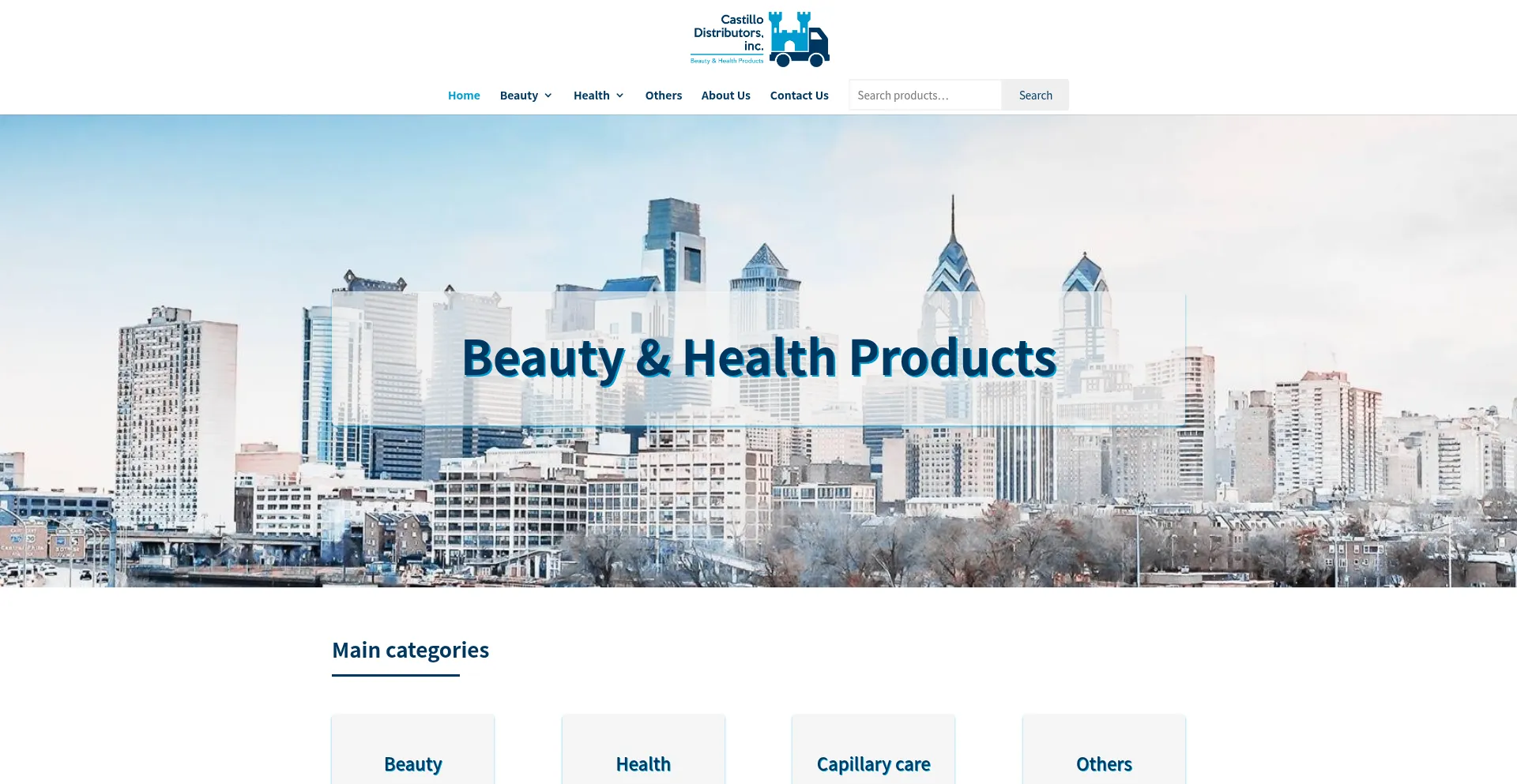 Website screenshot of Castillodistributors.com