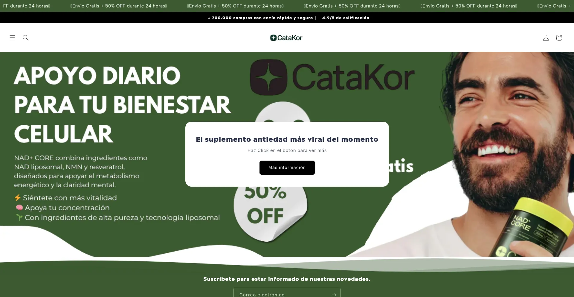 Website screenshot of Catakormx.shop
