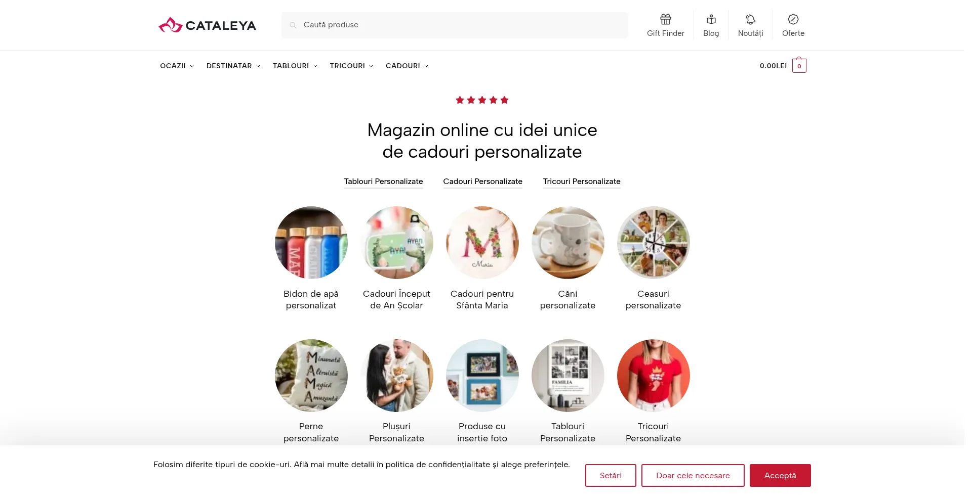 Website screenshot of Cataleya.gift