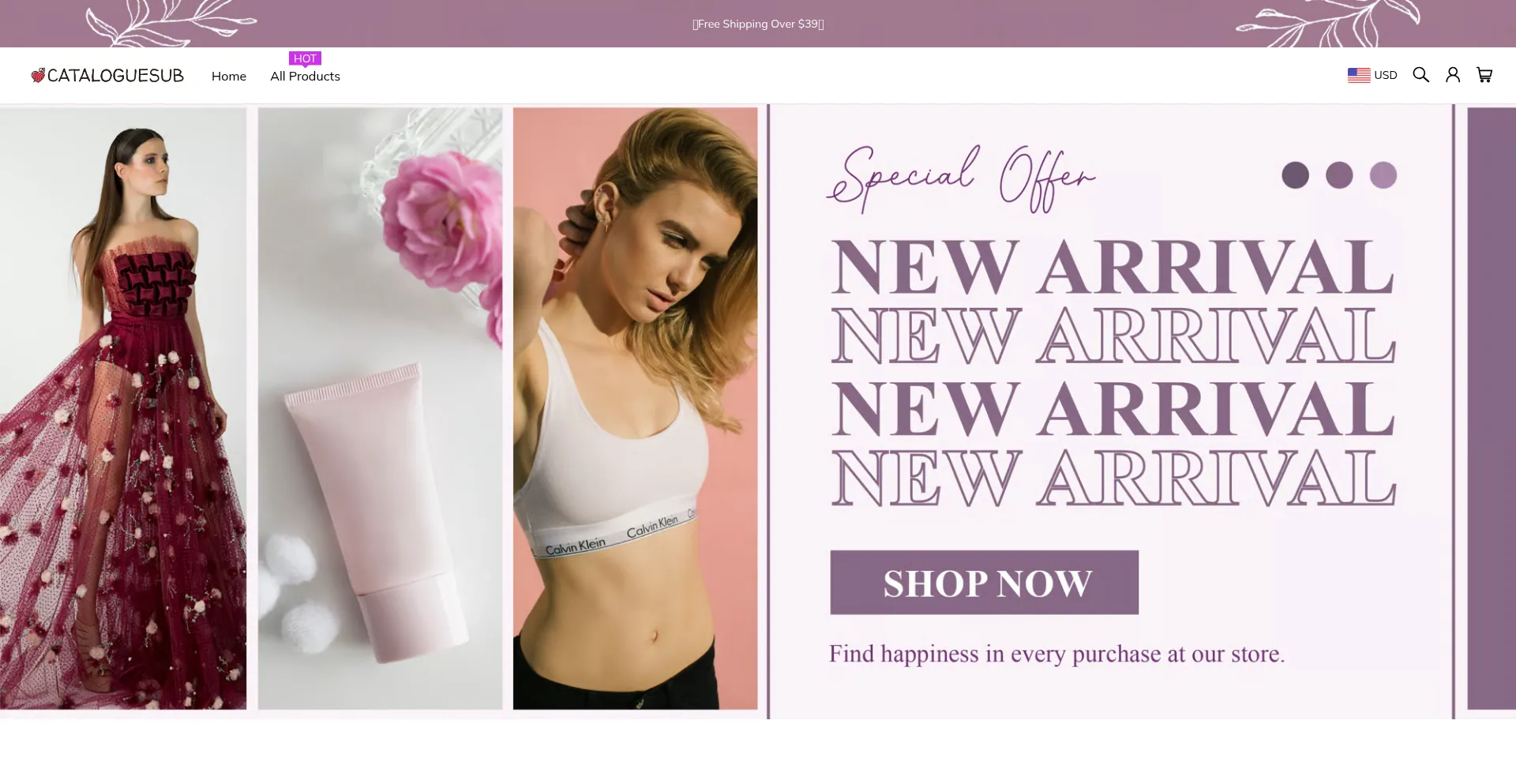 Website screenshot of Cataloguesub.com