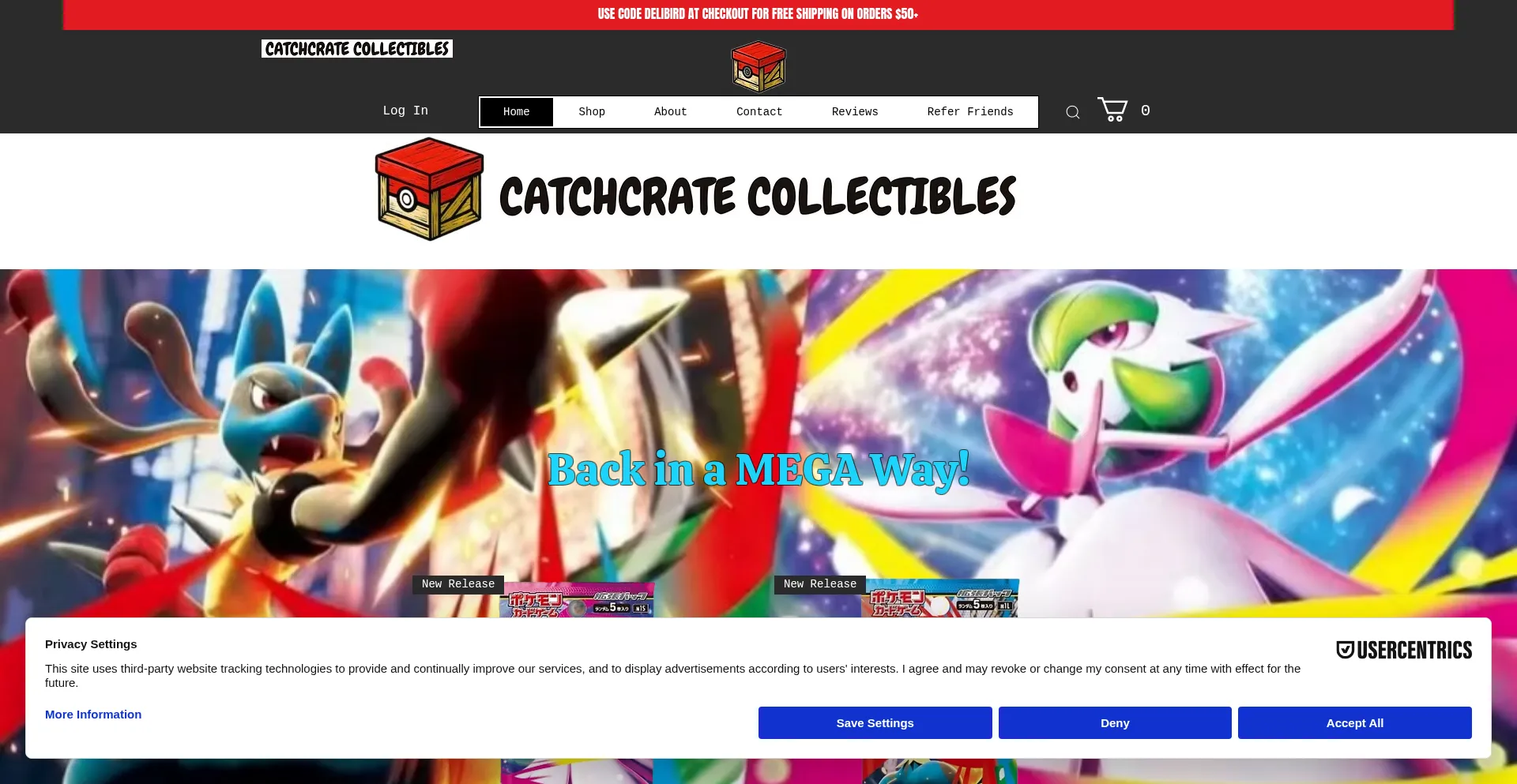 Website screenshot of Catchcratecollectibles.com