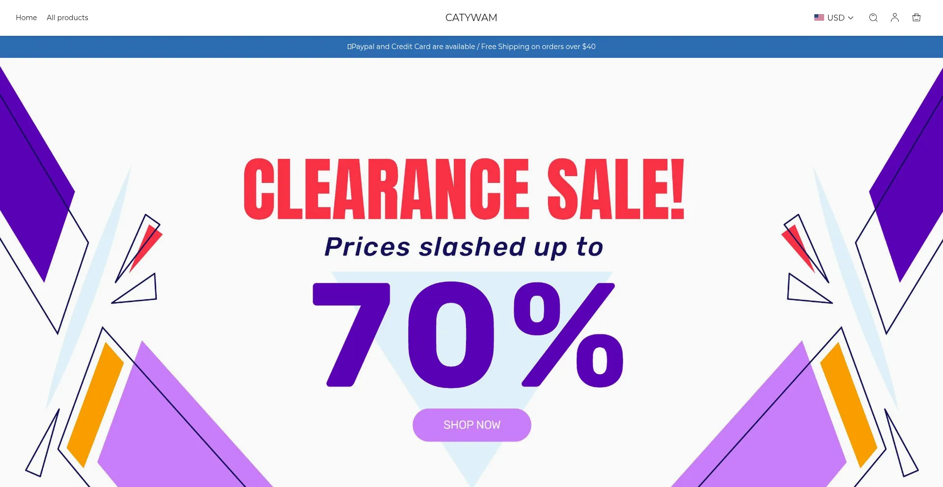 Website screenshot of Catywam.com