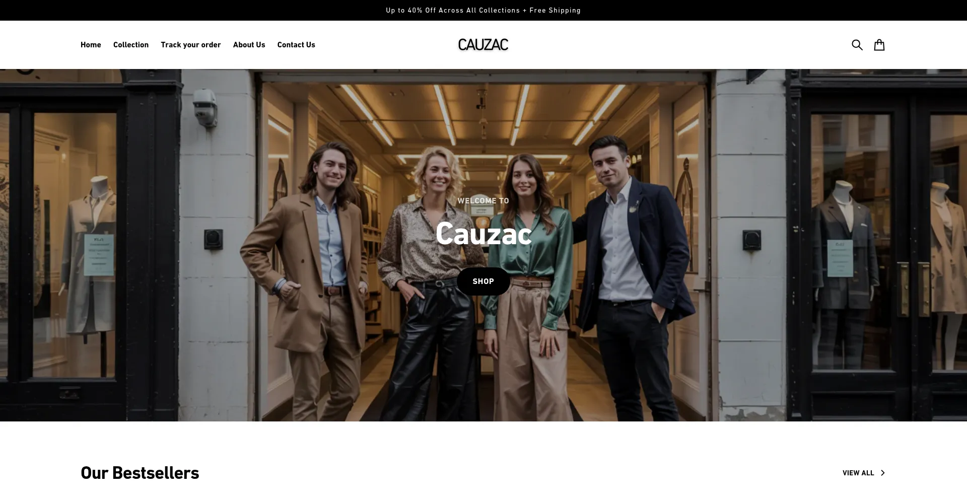 Website screenshot of Cauzac.com