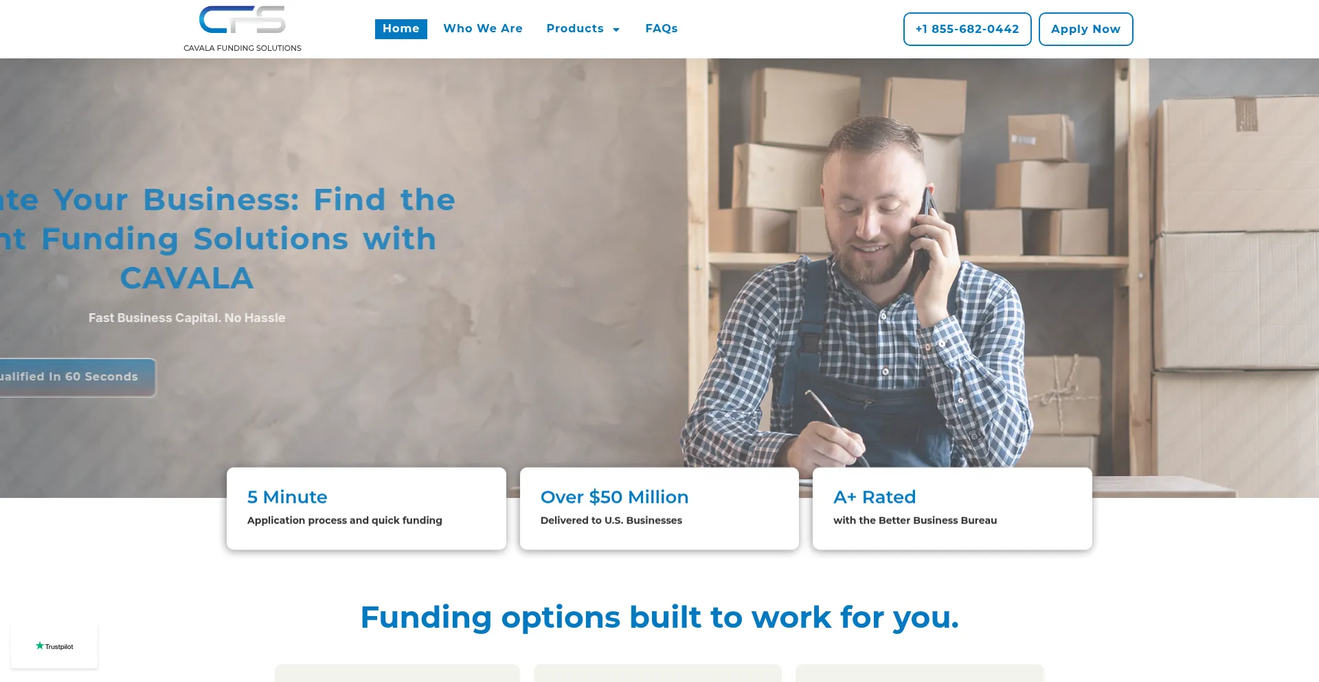 Website screenshot of Cavalafunding.com