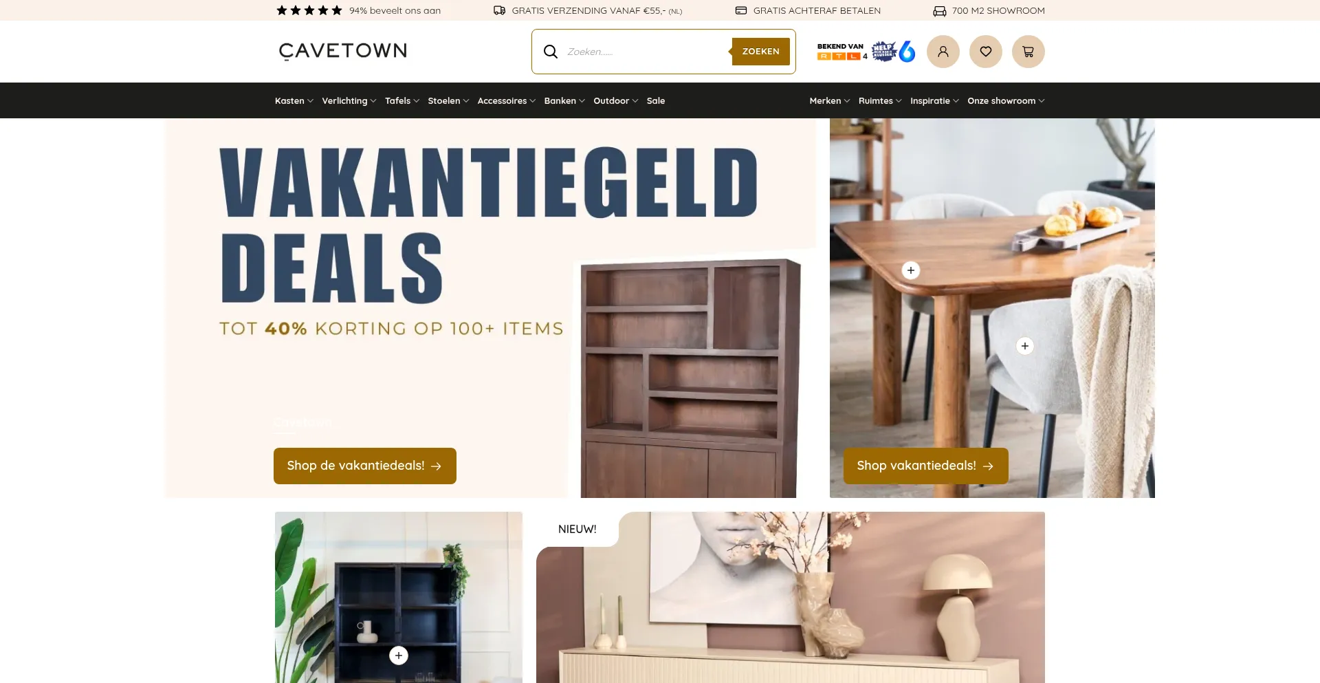 Website screenshot of Cavetown.nl