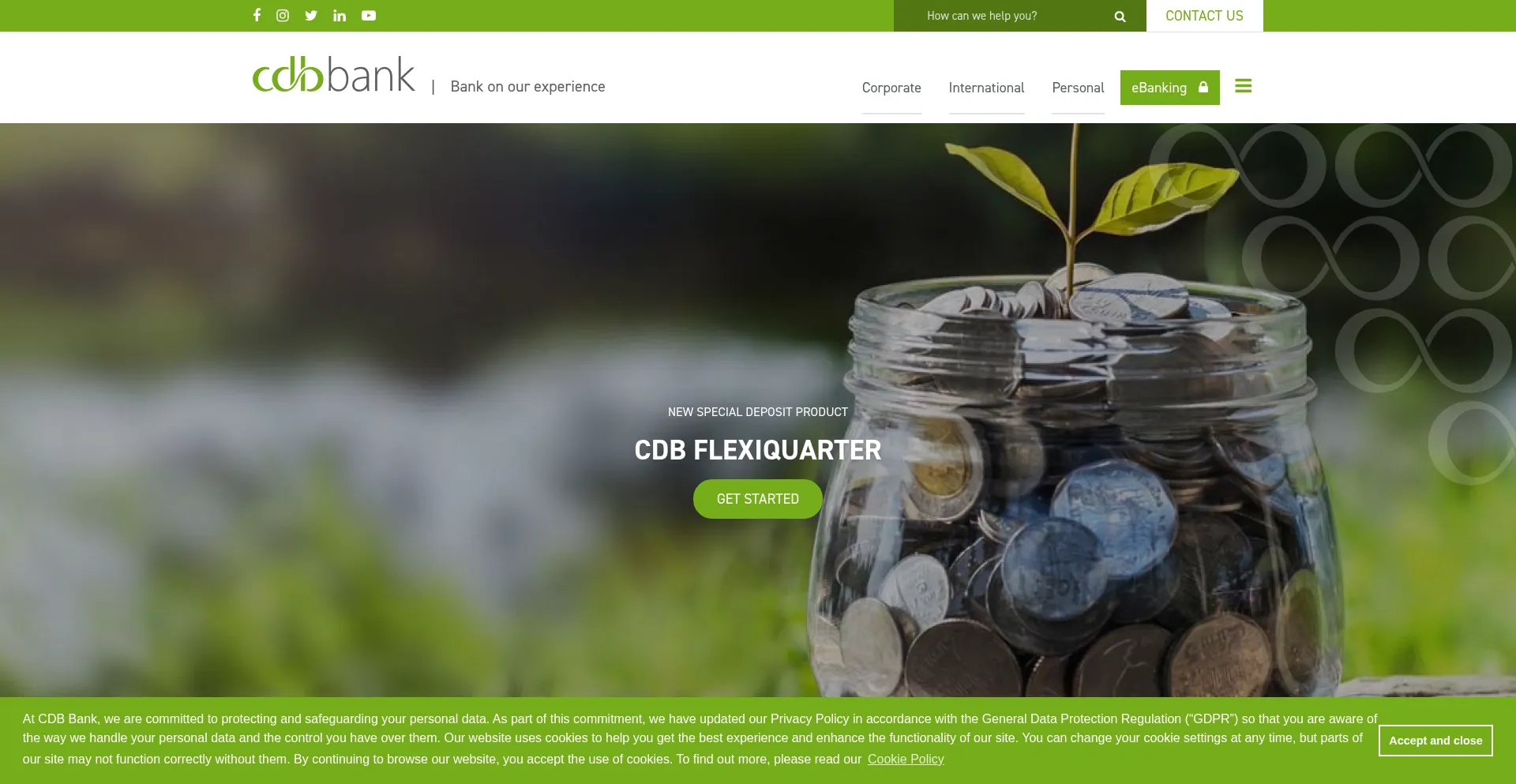 Website screenshot of Cdb.com.cy
