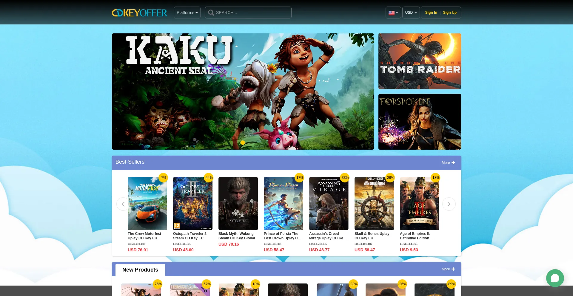 Website screenshot of Cdkeyoffer.com