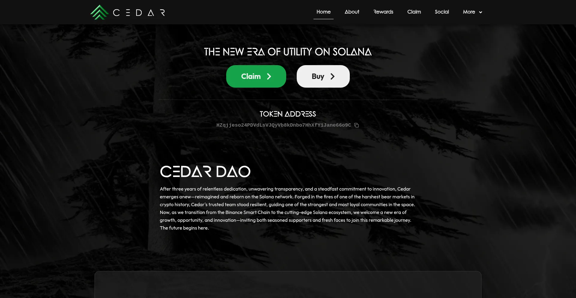 Website screenshot of Cedardao.com