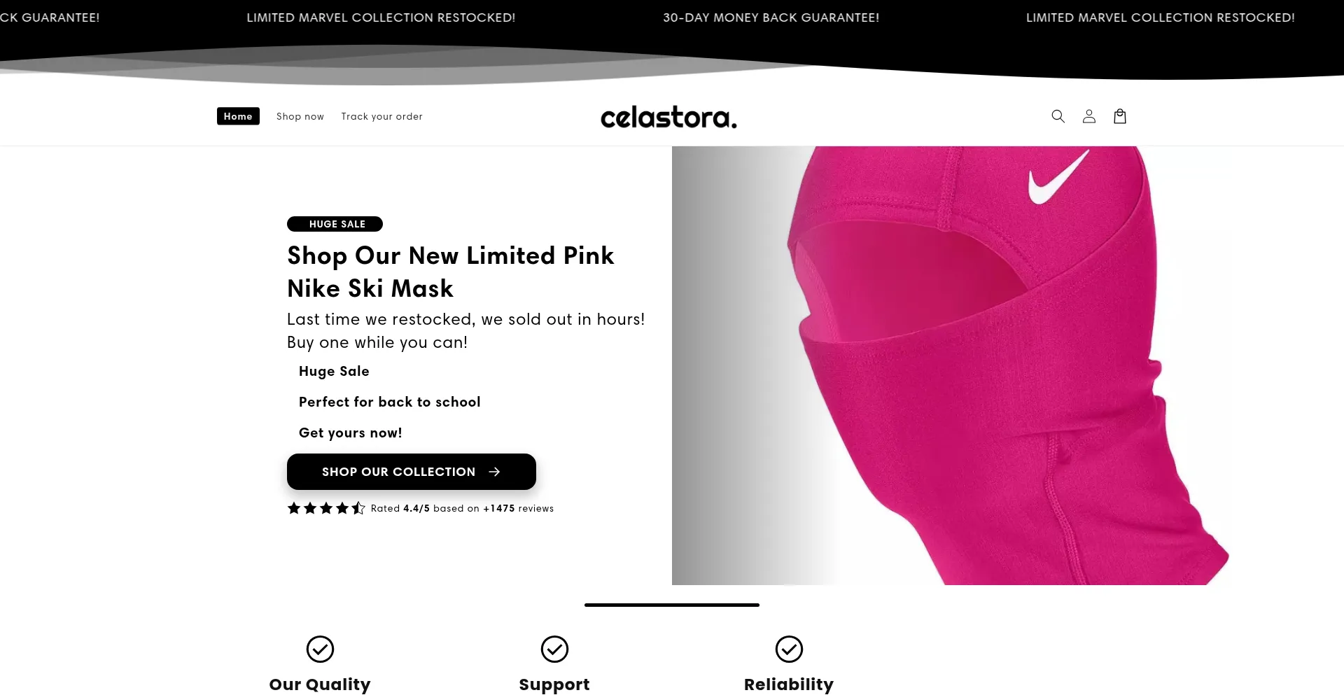 Website screenshot of Celastora.com