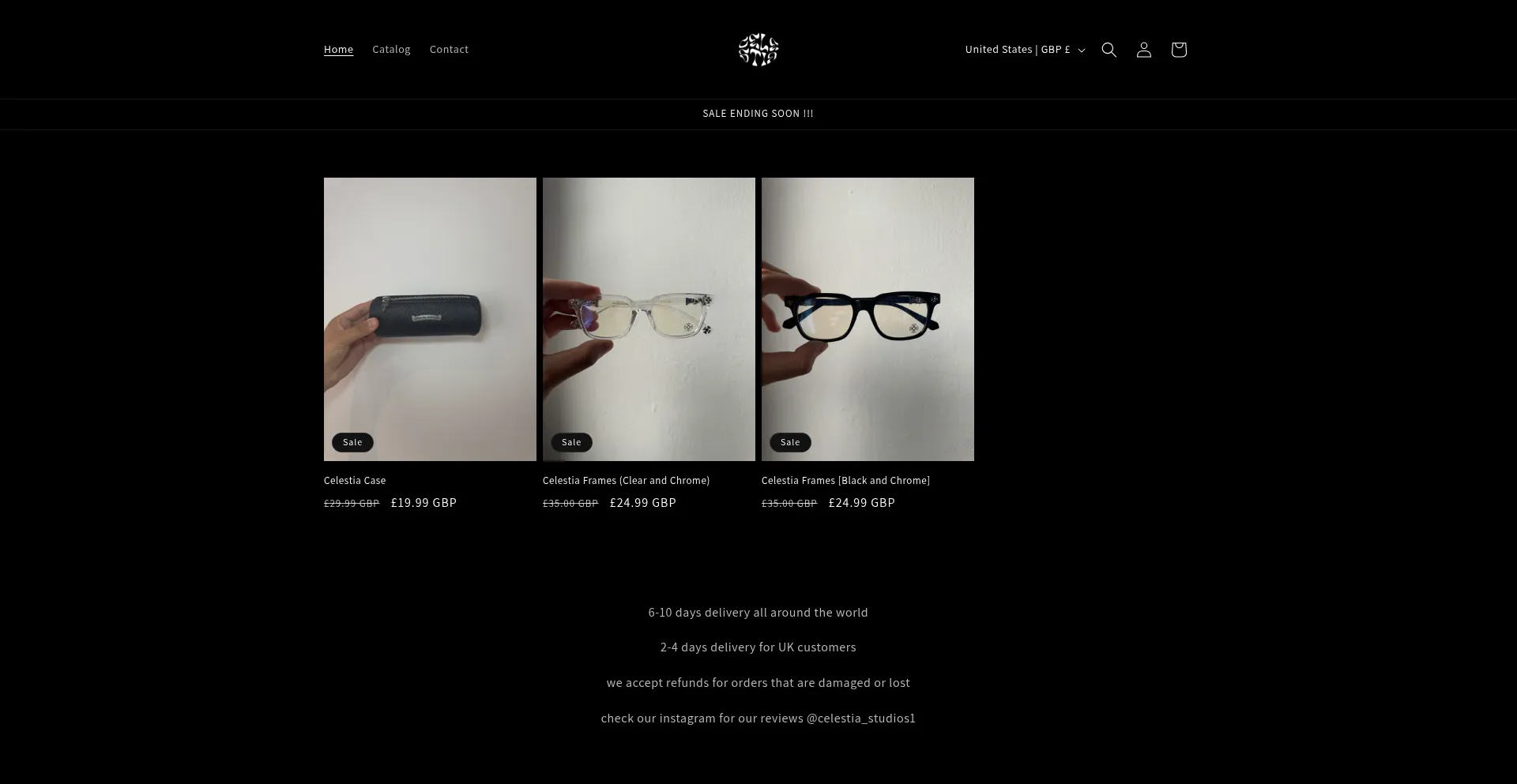 Website screenshot of Celestiastudios.store