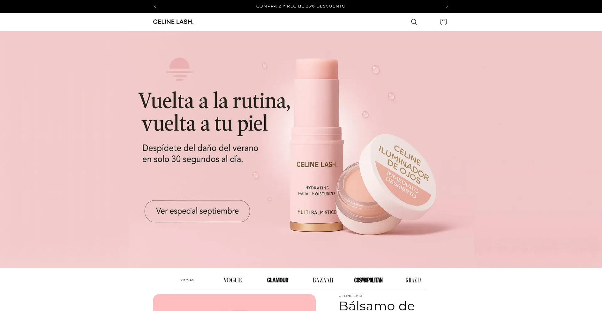 Website screenshot of Celinelash.com