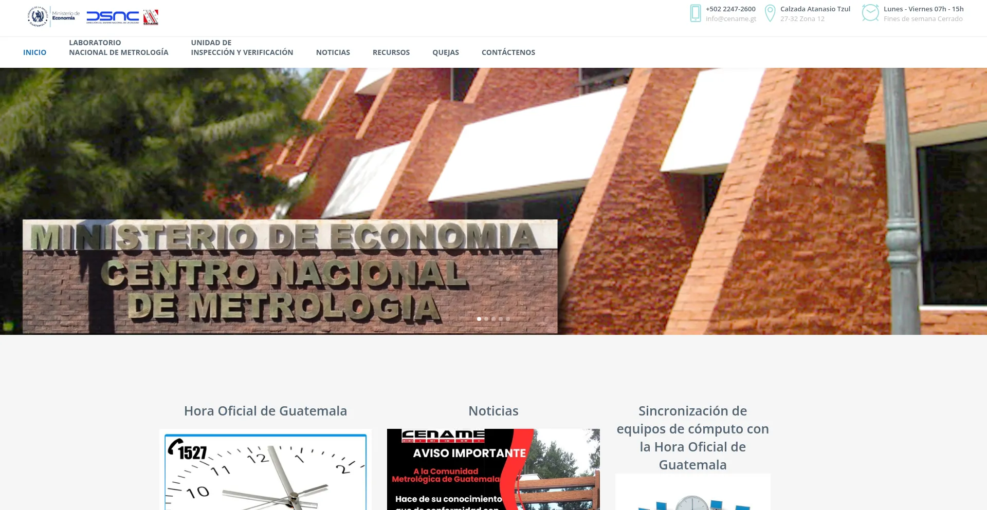Website screenshot of Cename.gt