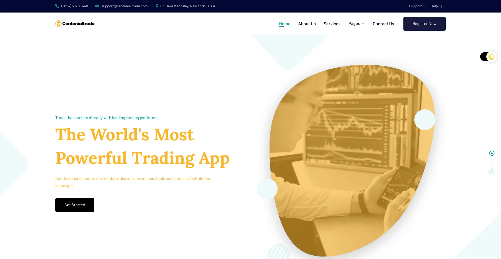 Website screenshot of Centenialtrade.com