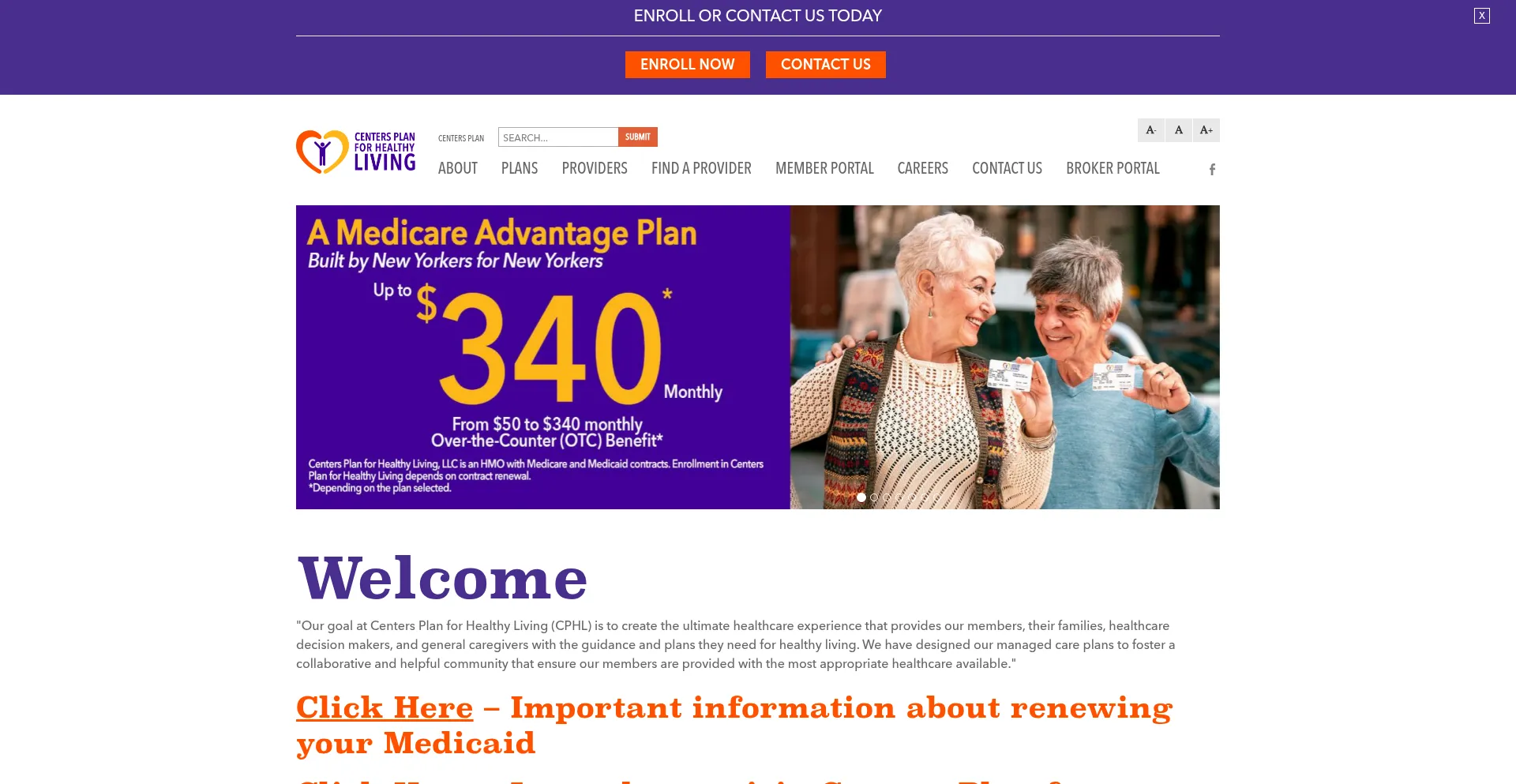 Website screenshot of Centersplan.com
