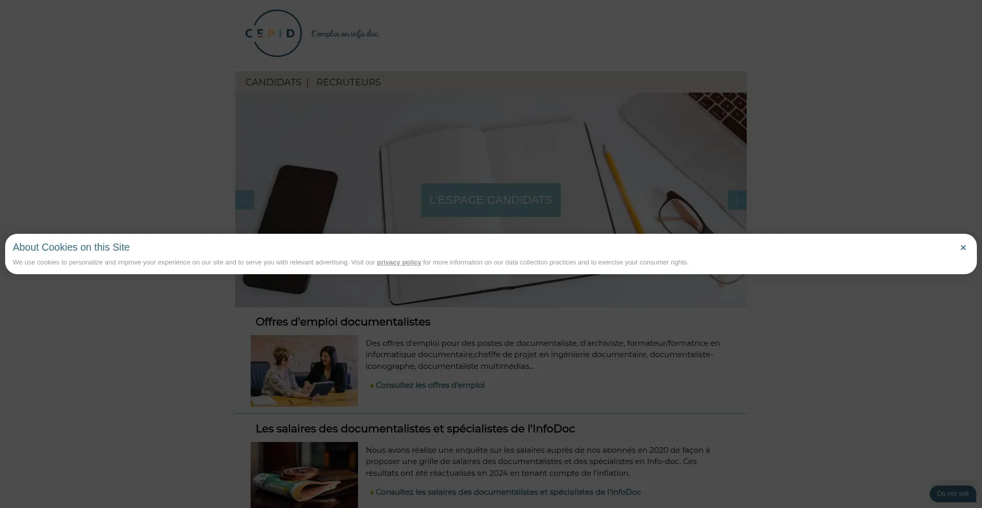 Website screenshot of Cepid.eu