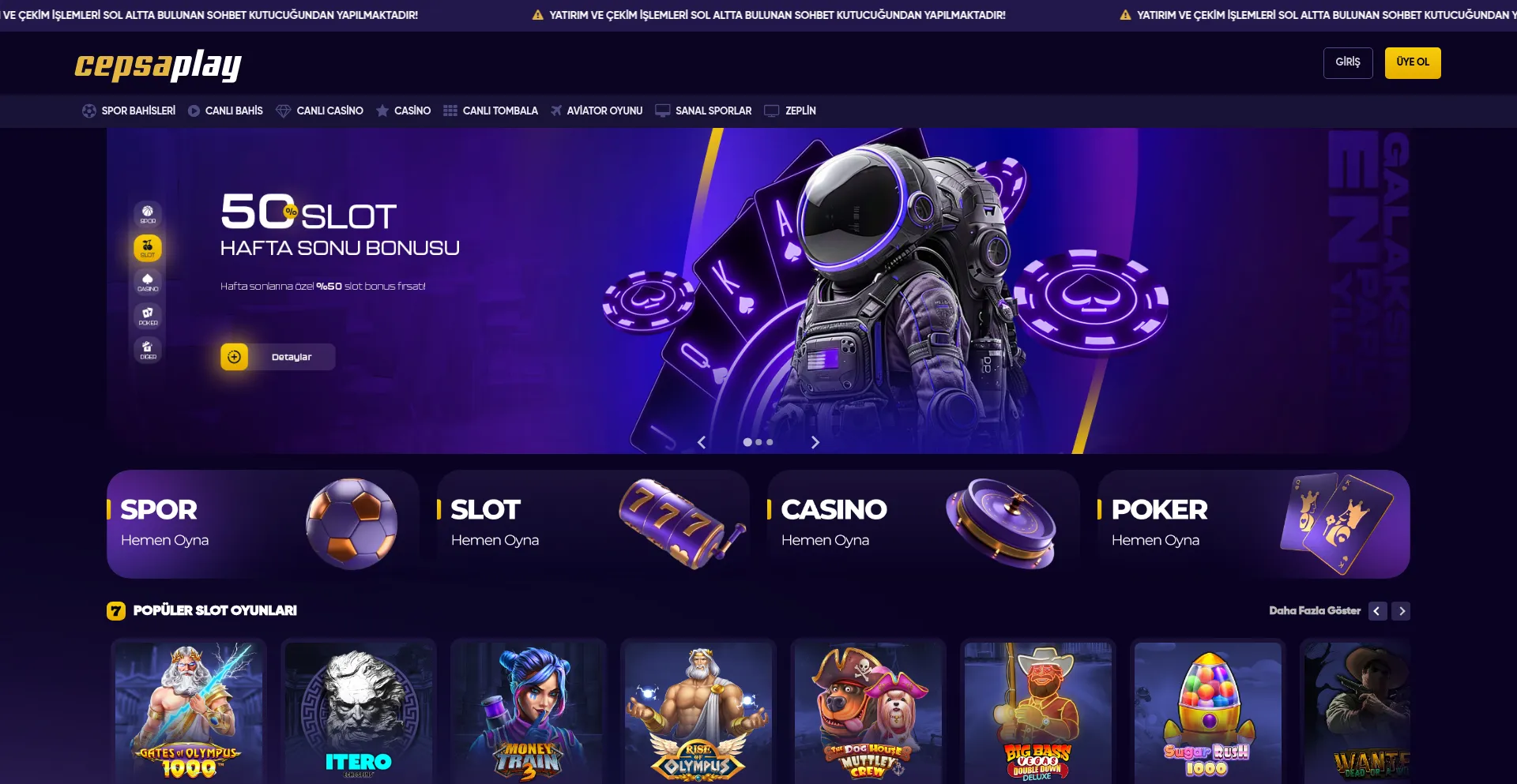 Website screenshot of Cepsaplay350.com