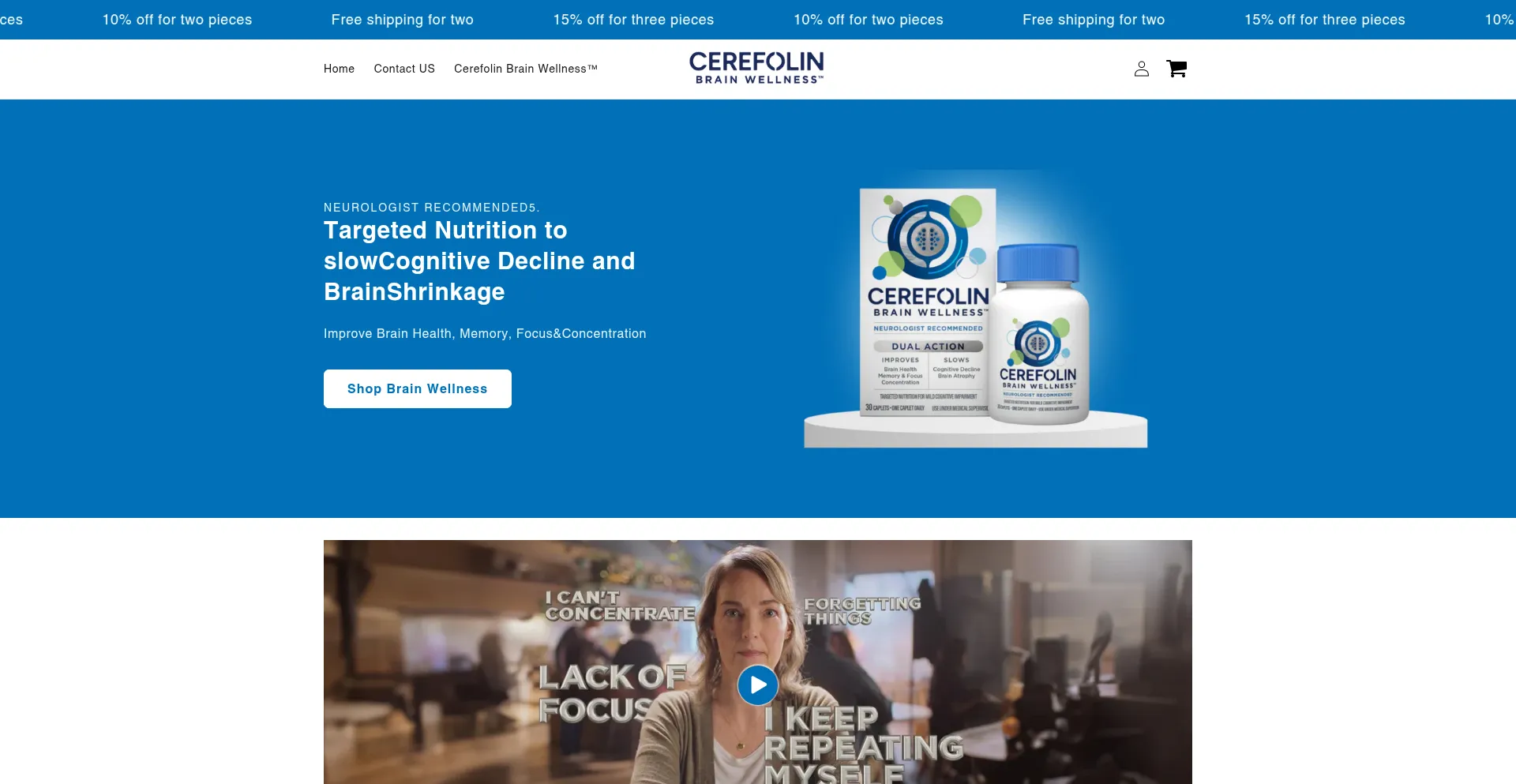 Website screenshot of Cerefolinus.com