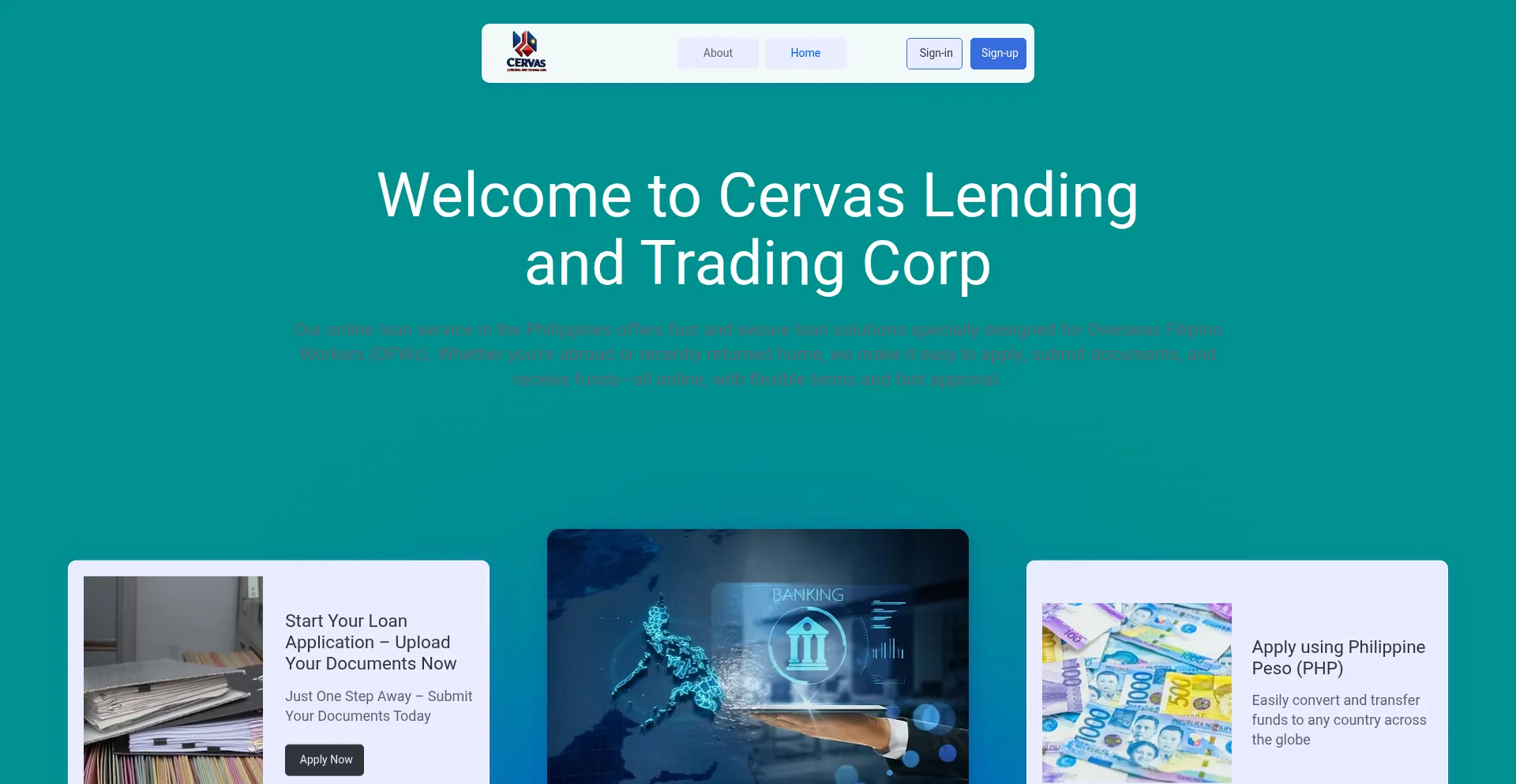Website screenshot of Cervascorp.com