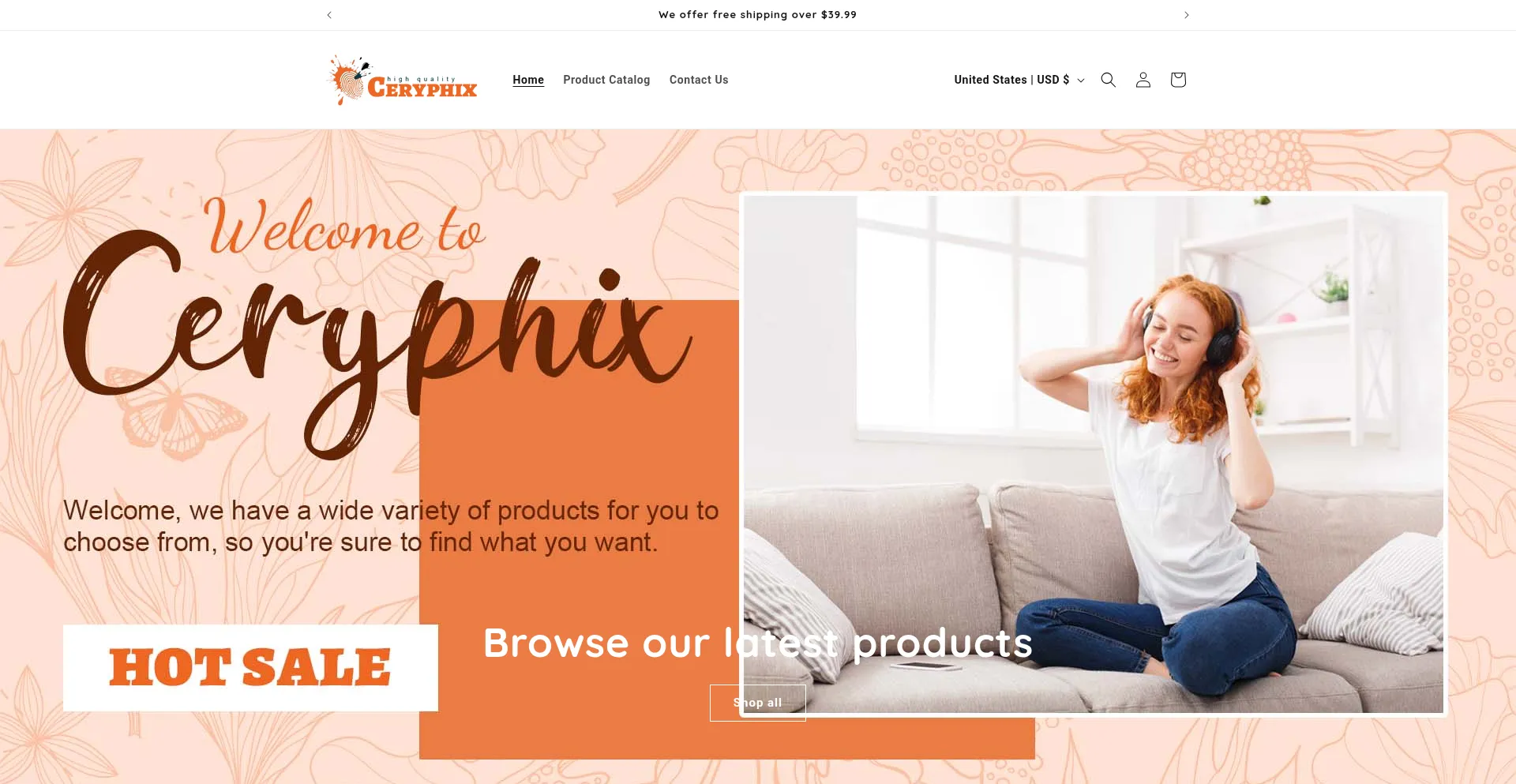 Website screenshot of Ceryphix.com
