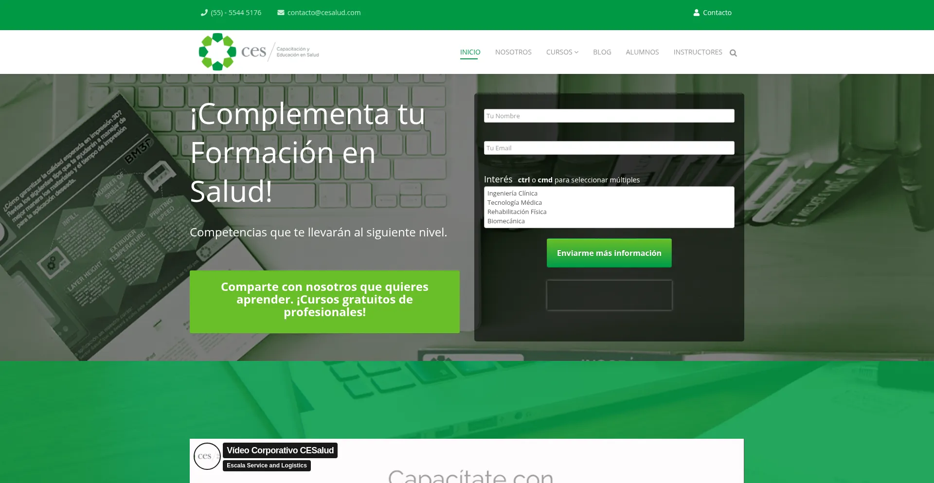 Website screenshot of Cesalud.com