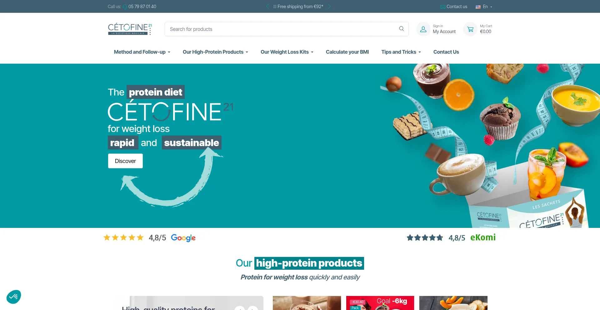 Website screenshot of Cetofine.com