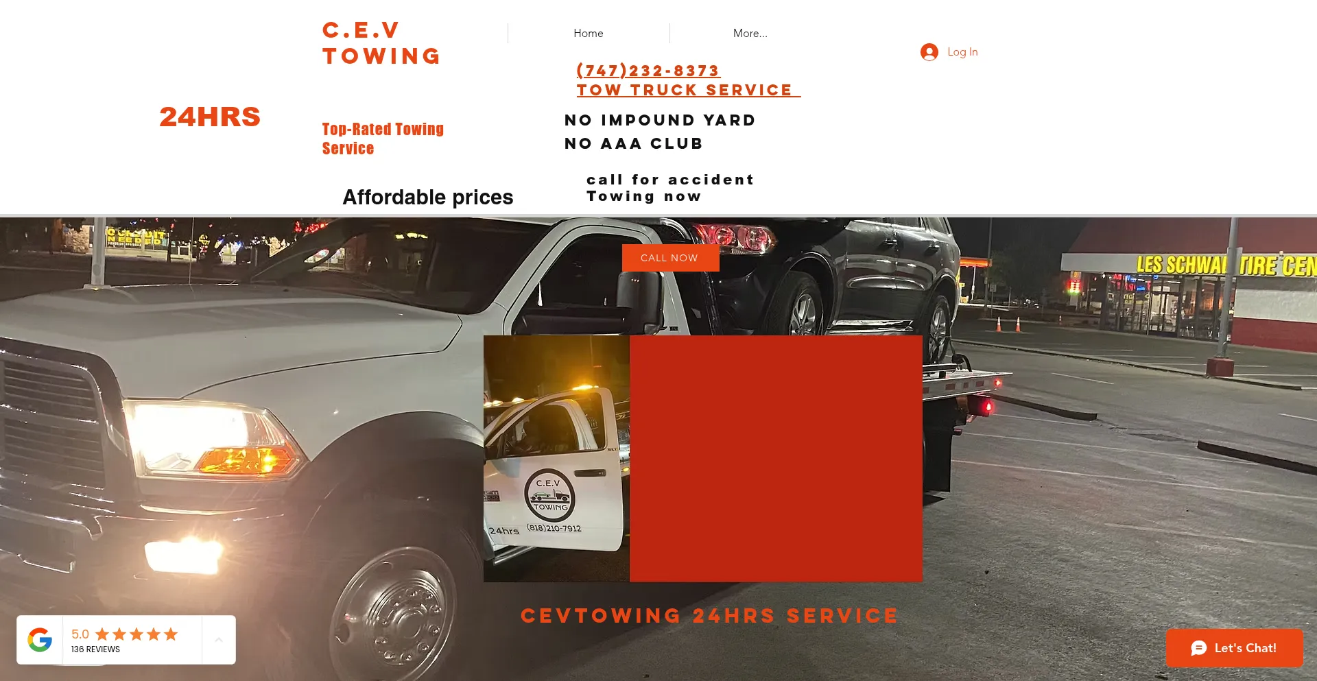 Website screenshot of Cevtowing.com