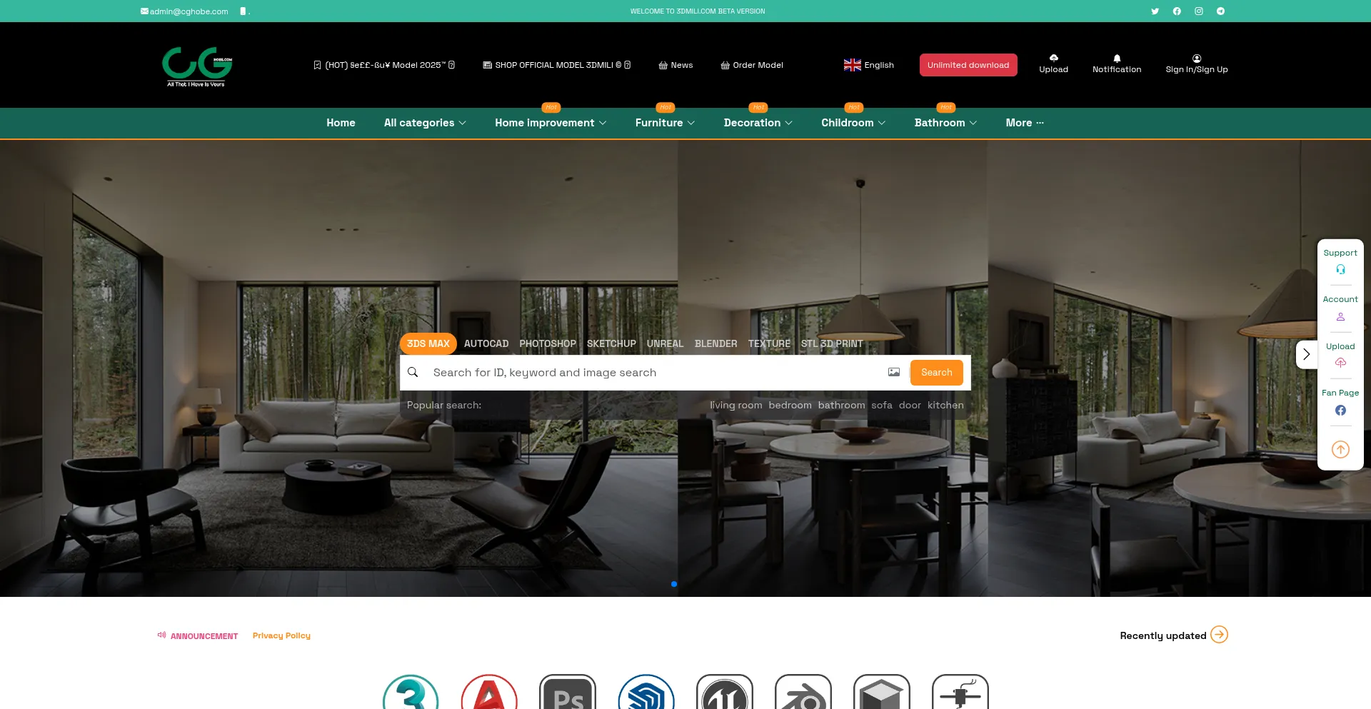Website screenshot of Cghobe.com