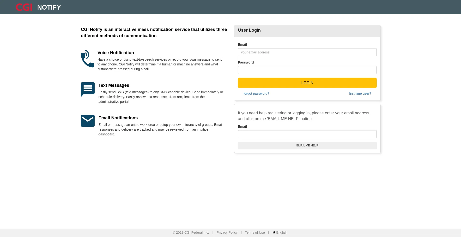 Website screenshot of Cginotify.net